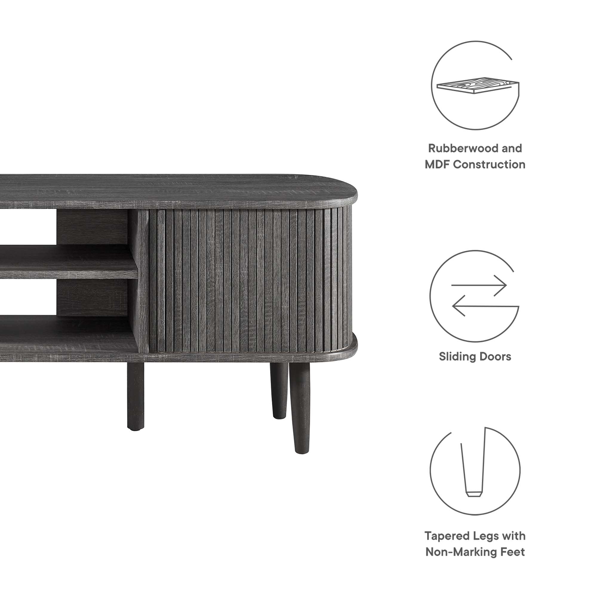 Contour 55" TV Stand, Charcoal