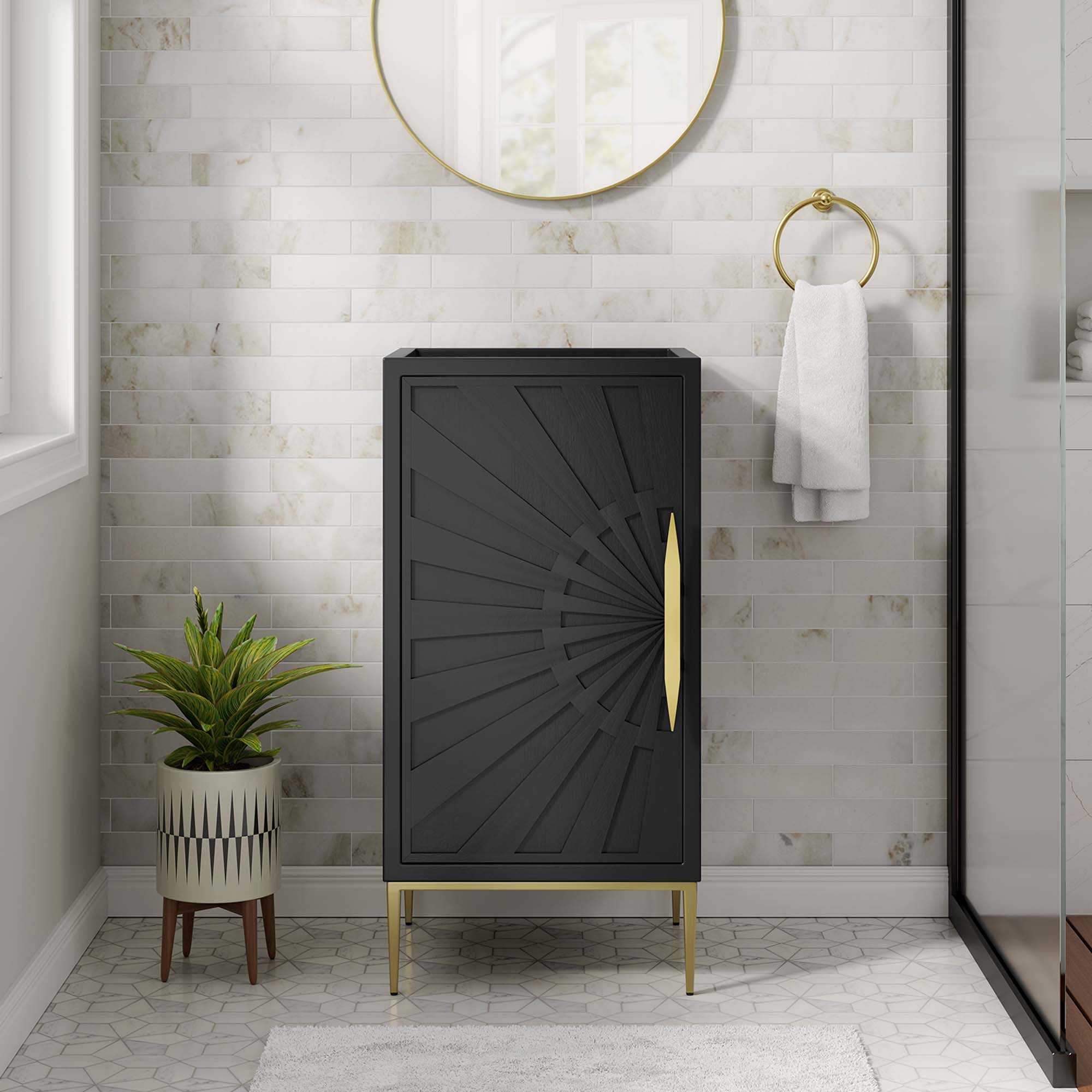 Awaken 18" Bathroom Vanity Cabinet, Black