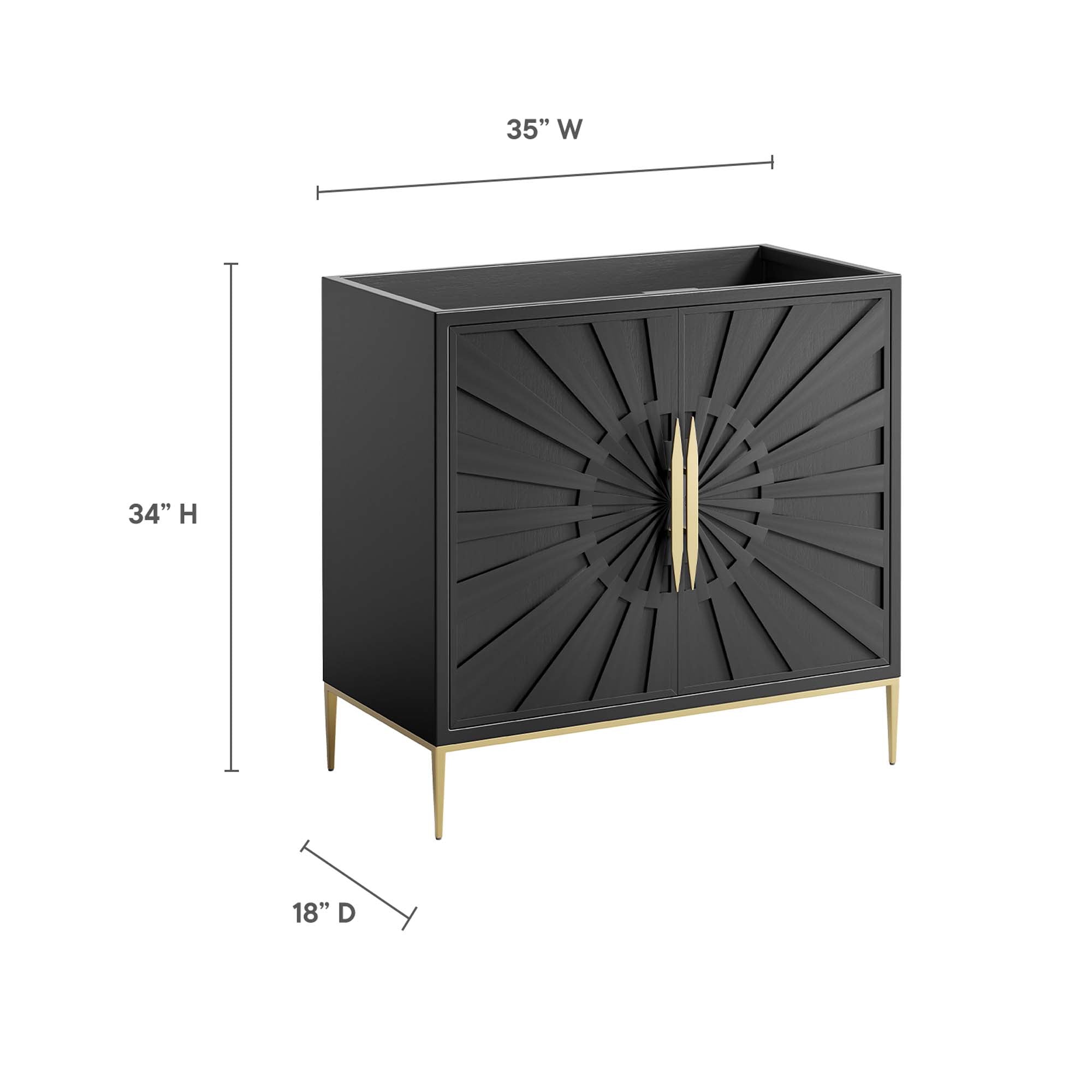 Awaken 36" Bathroom Vanity Cabinet, Black