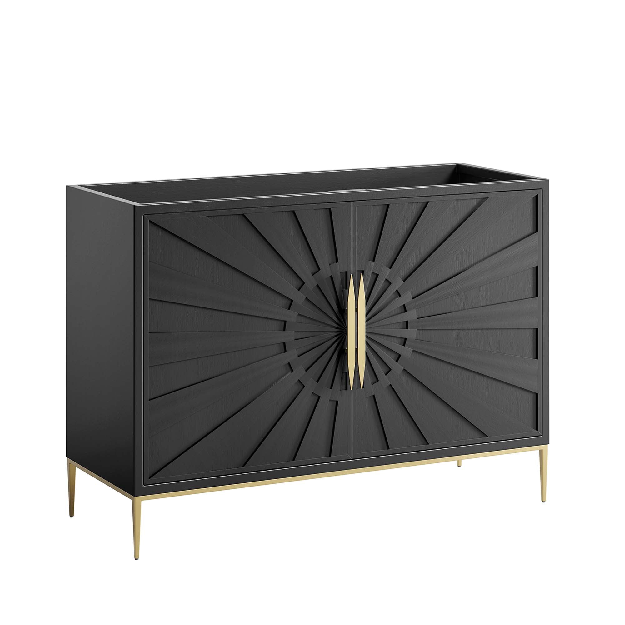 Awaken 48" Double or Single Sink Compatible (Not Included) Bathroom Vanity Cabinet, Black