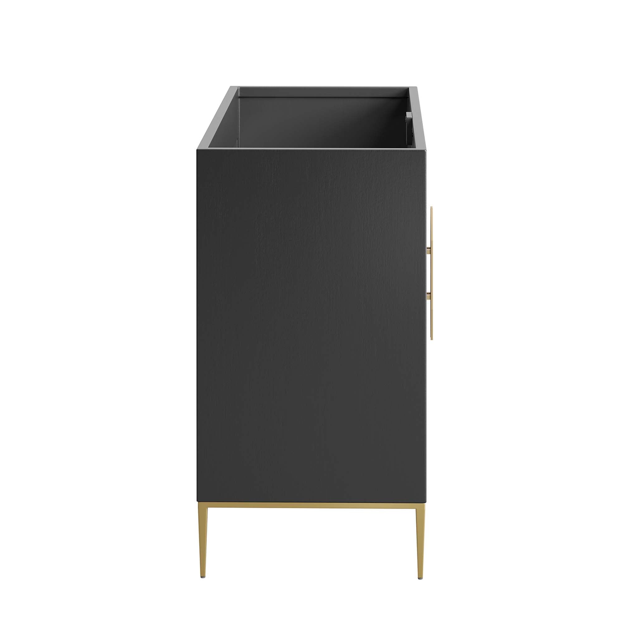 Awaken 48" Double or Single Sink Compatible (Not Included) Bathroom Vanity Cabinet, Black
