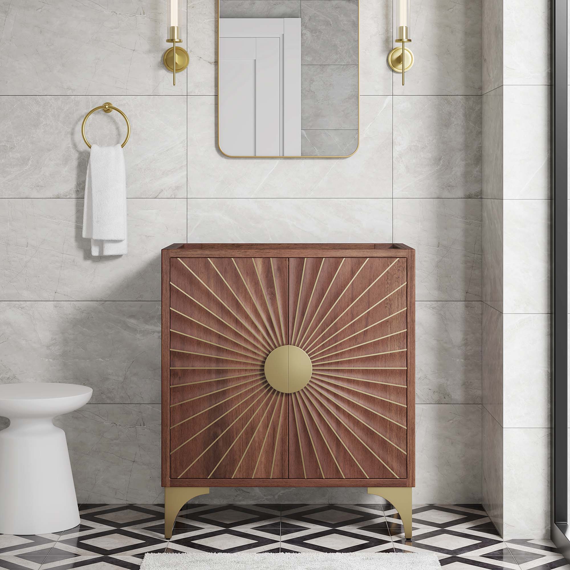 Daylight 30" Bathroom Vanity Cabinet, Walnut