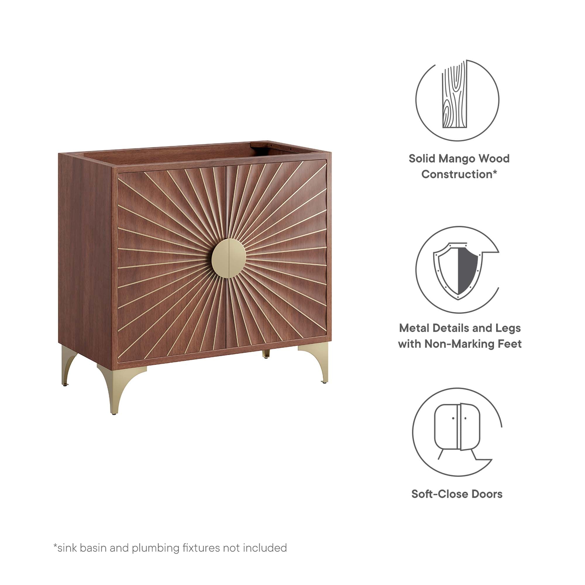 Daylight 36" Bathroom Vanity Cabinet, Walnut