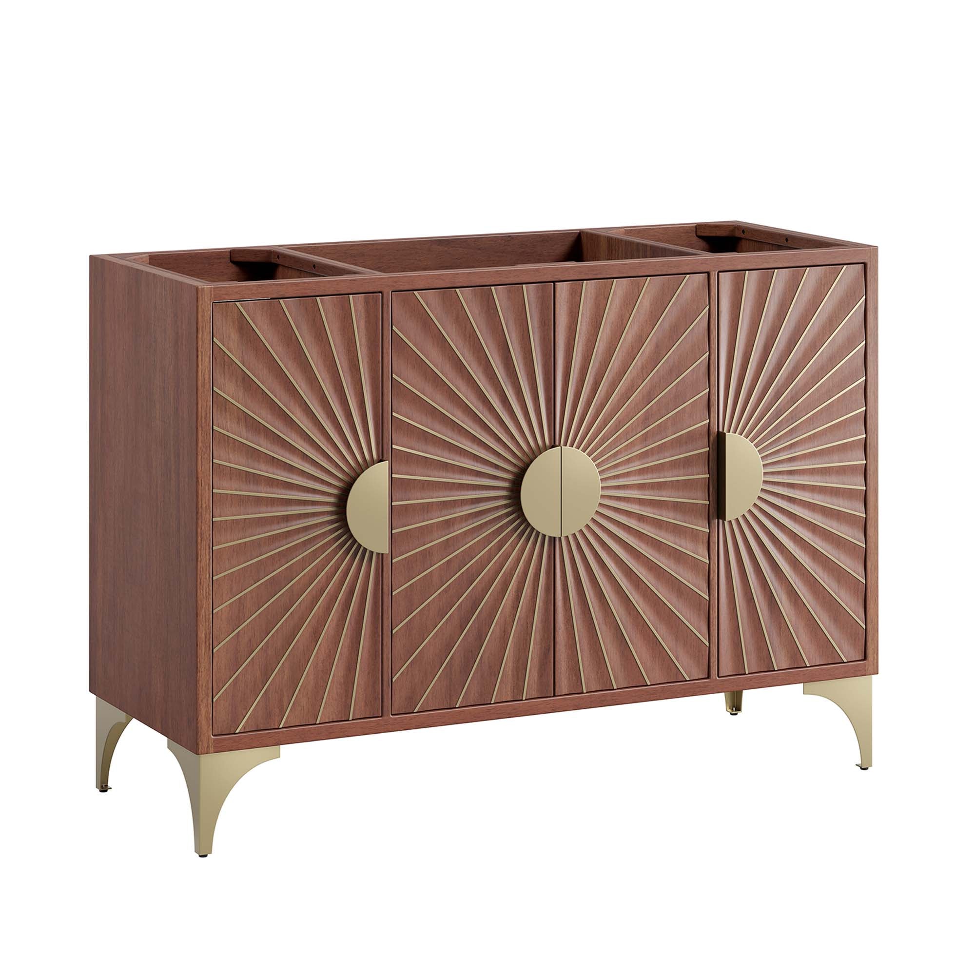 Daylight 48" Single Sink Compatible (Not Included) Bathroom Vanity Cabinet, Walnut