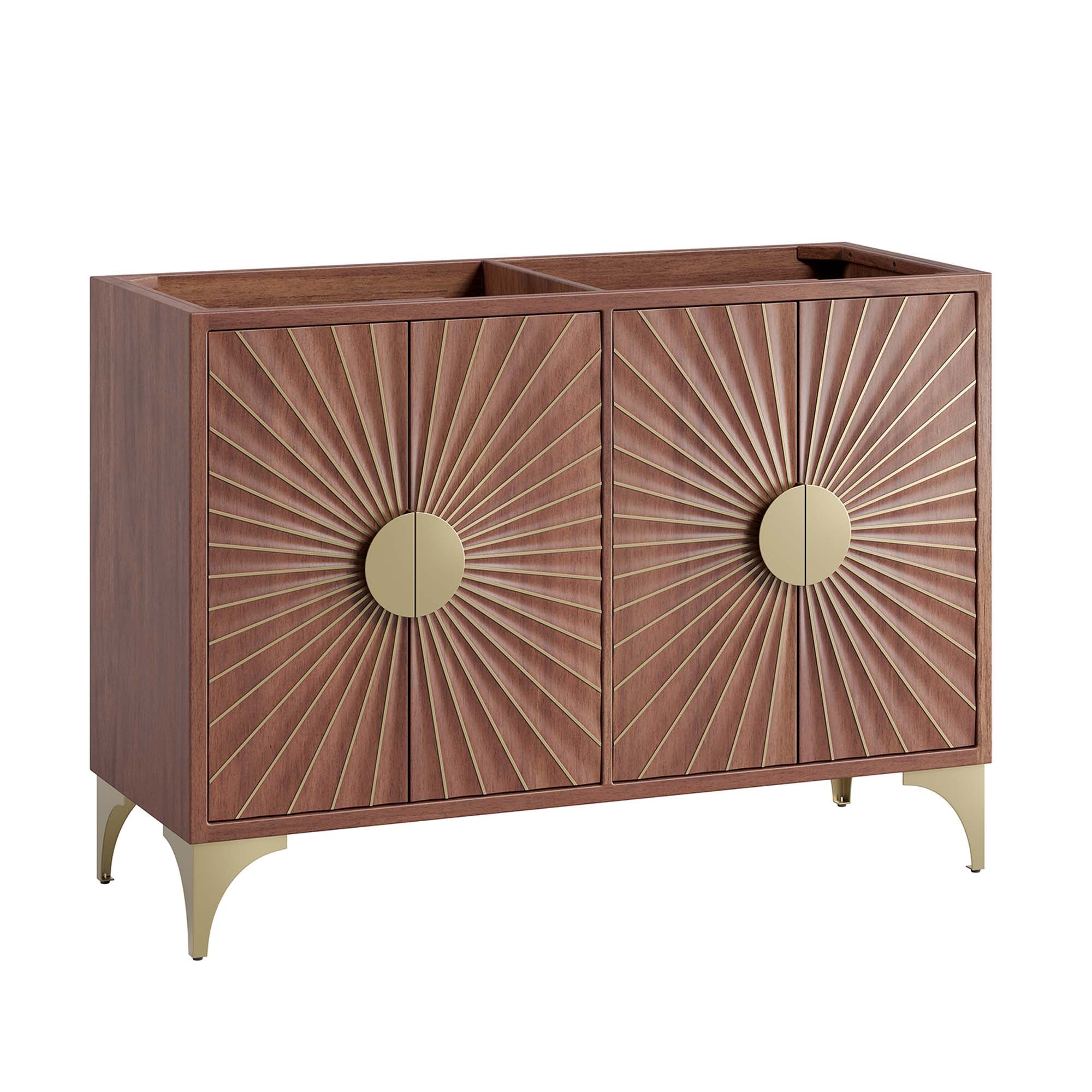 Daylight 48" Double Sink Compatible (Not Included) Bathroom Vanity Cabinet, Walnut
