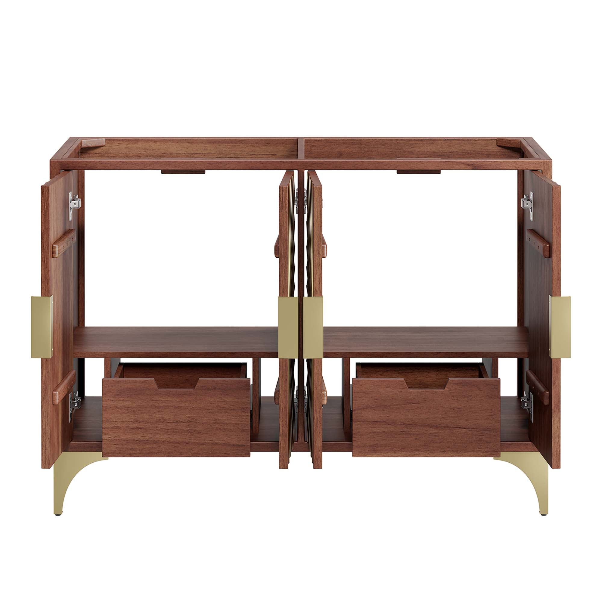 Daylight 48" Double Sink Compatible (Not Included) Bathroom Vanity Cabinet, Walnut