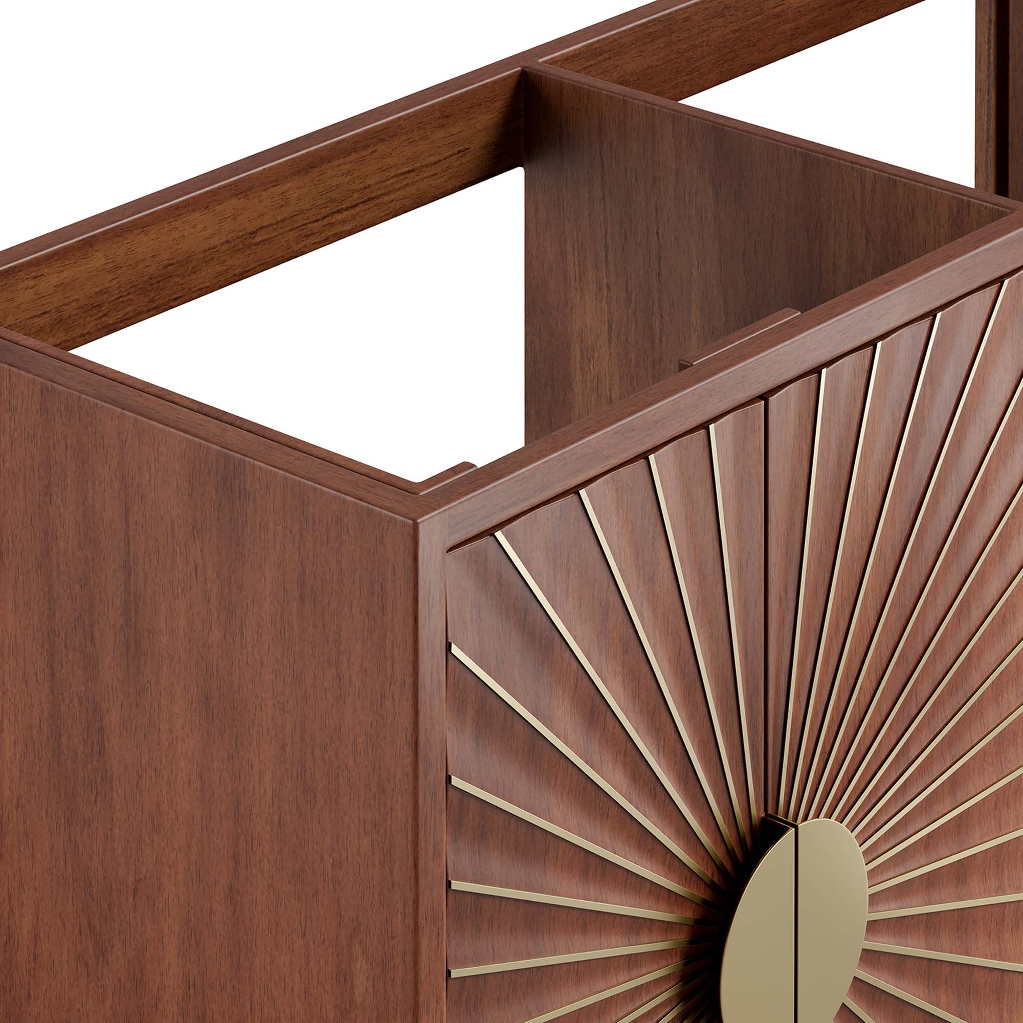 Daylight 48" Double Sink Compatible (Not Included) Bathroom Vanity Cabinet, Walnut