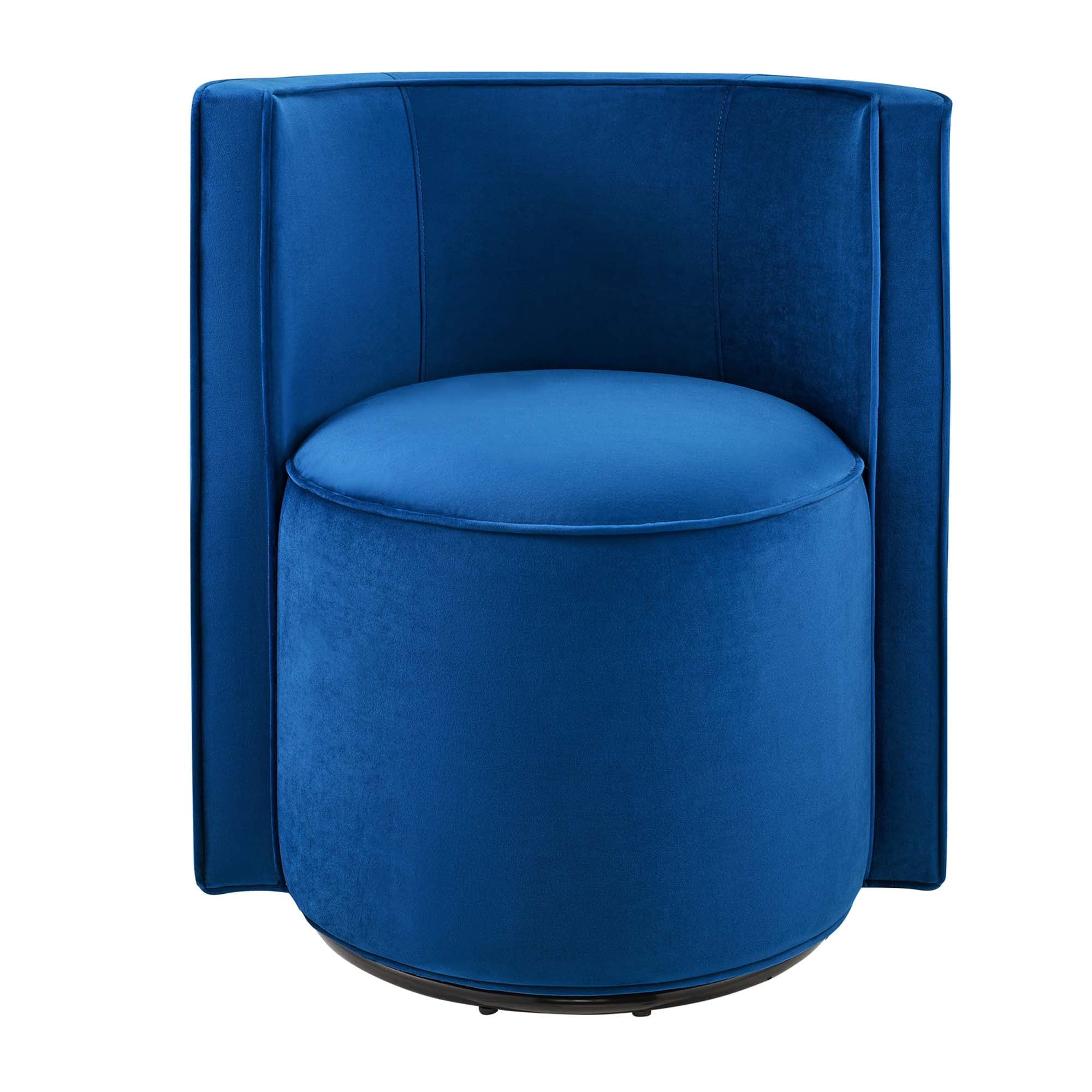 Della Performance Velvet Fabric Swivel Chair, Navy