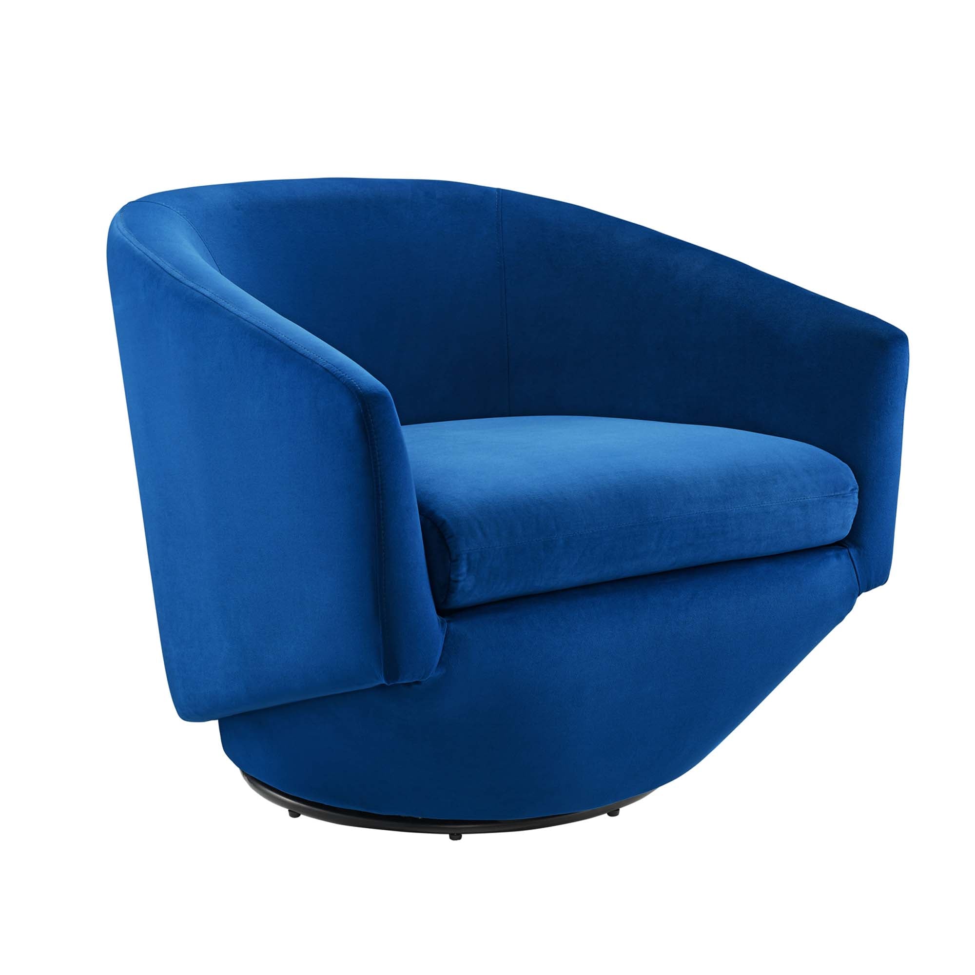 Series Performance Velvet Fabric Swivel Chair, Navy