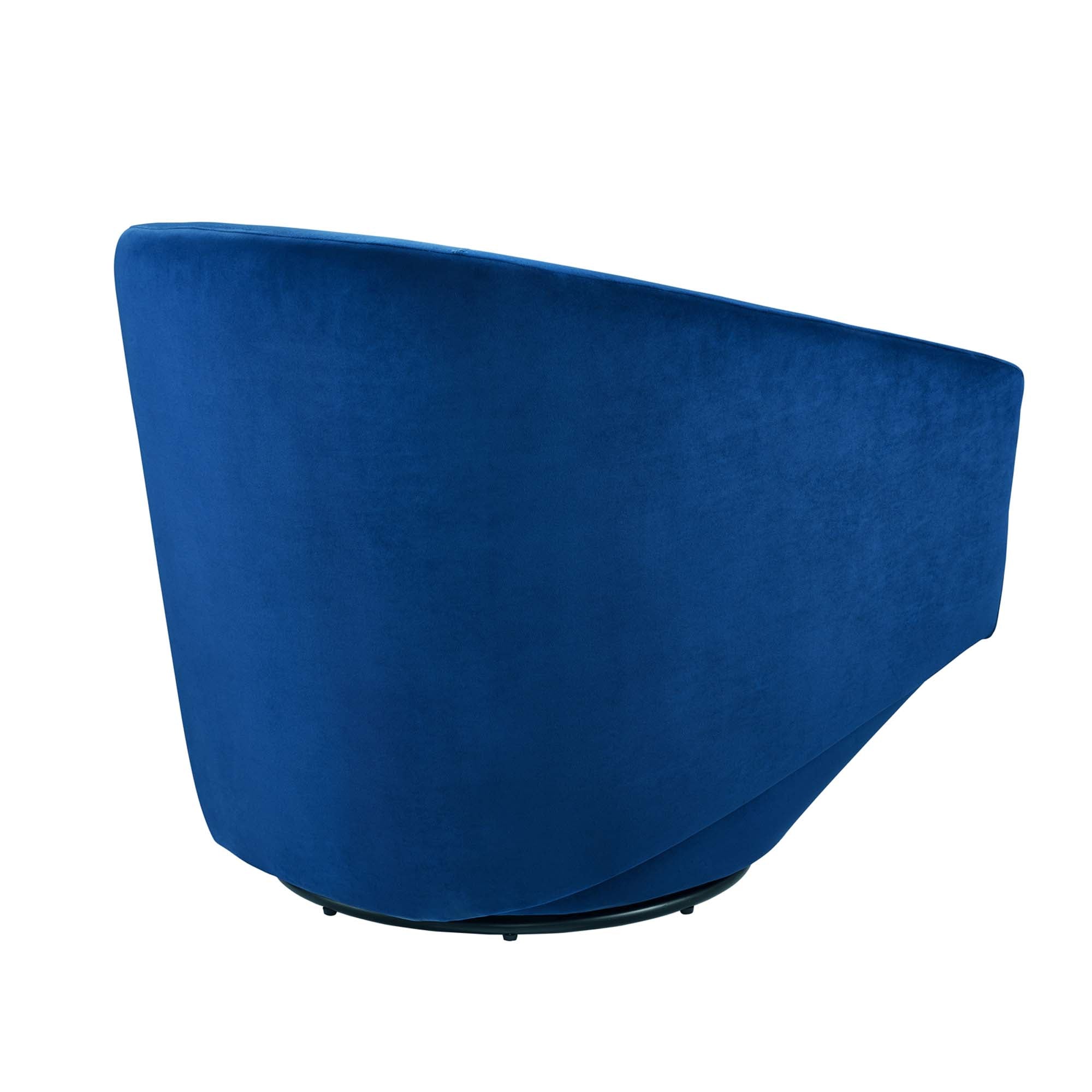 Series Performance Velvet Fabric Swivel Chair, Navy