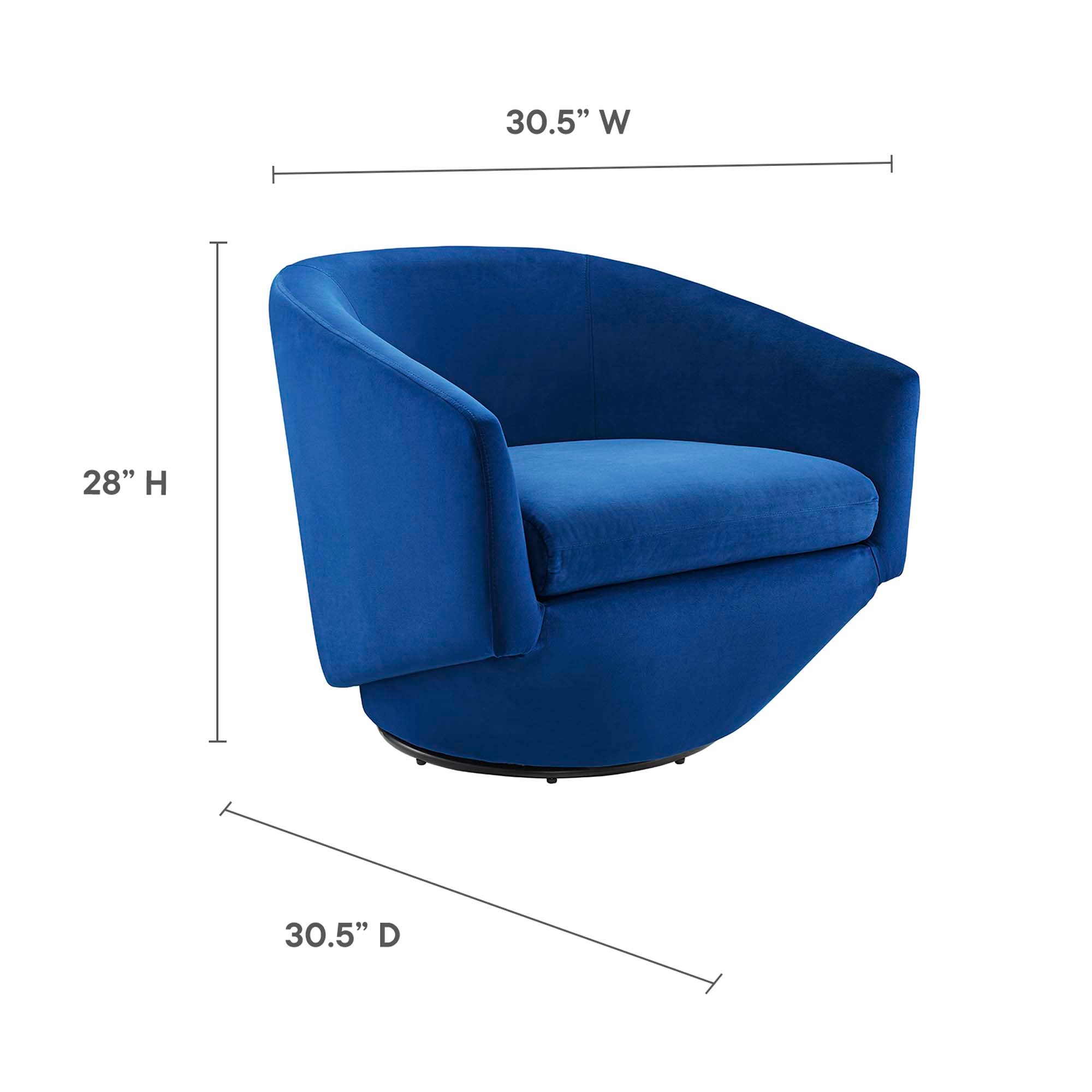 Series Performance Velvet Fabric Swivel Chair, Navy