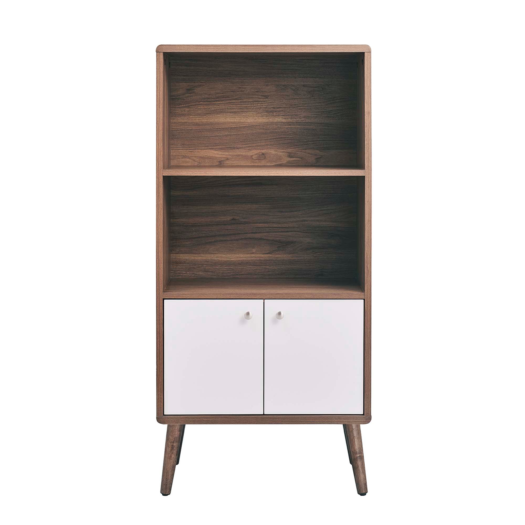 Transmit Display Cabinet Bookshelf, Walnut White