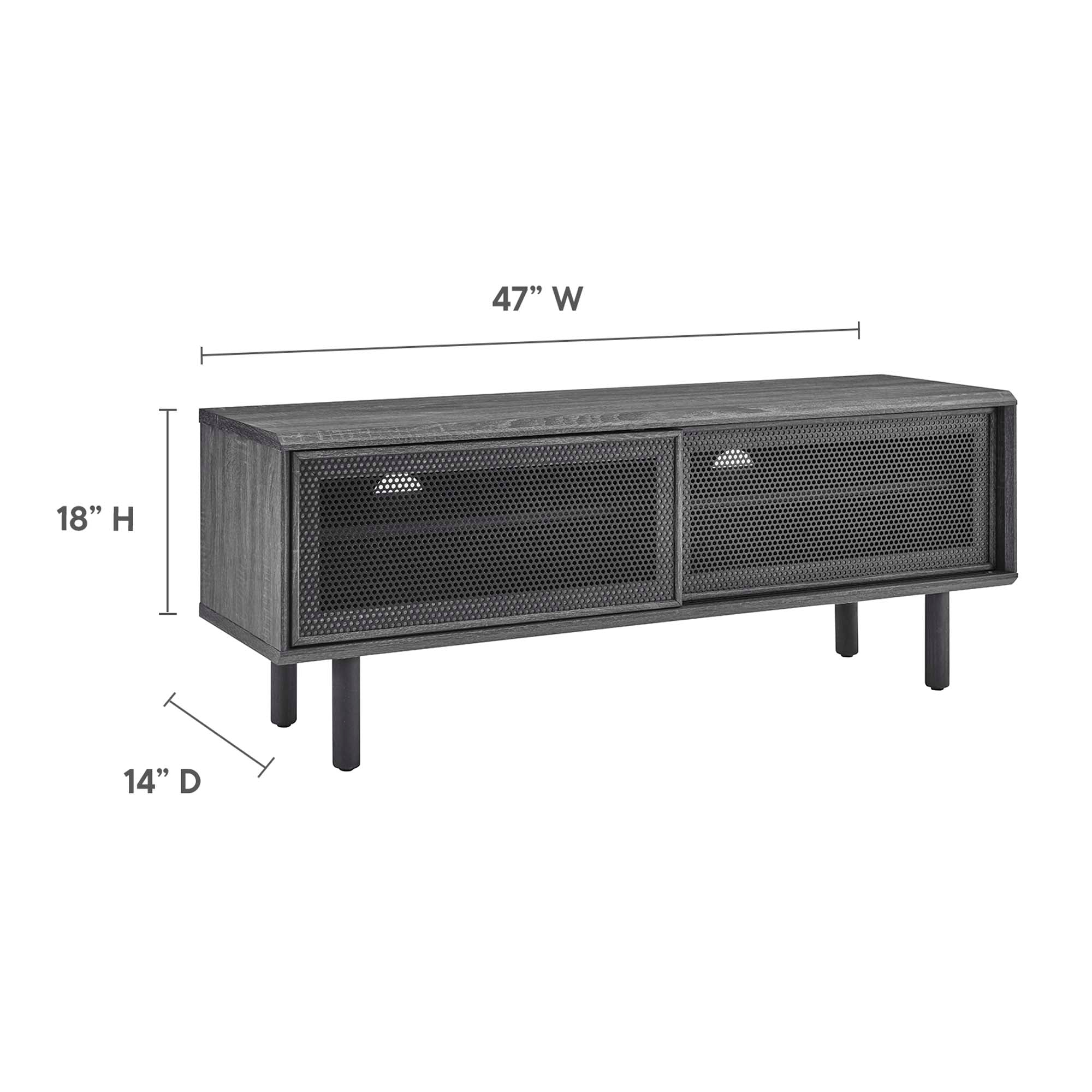 Kurtis 47" TV Stand, Charcoal