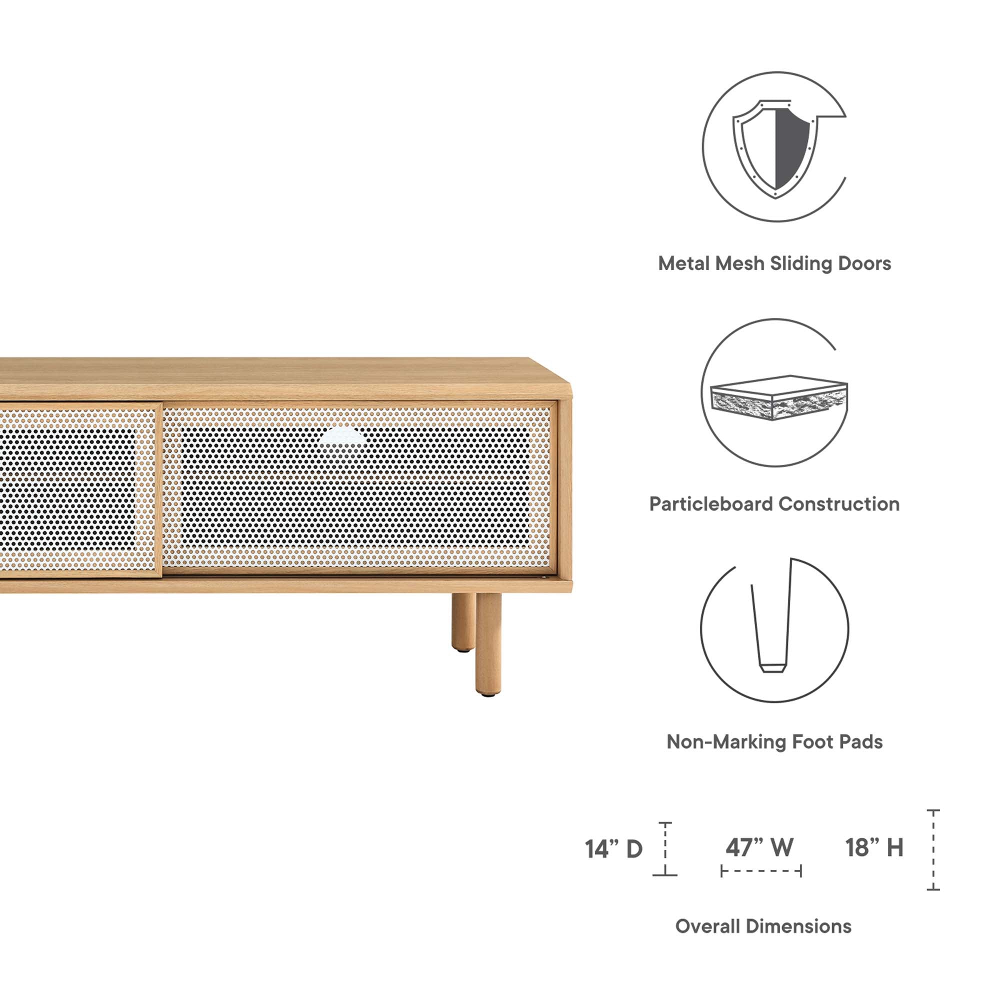Kurtis 47" TV Stand, Oak