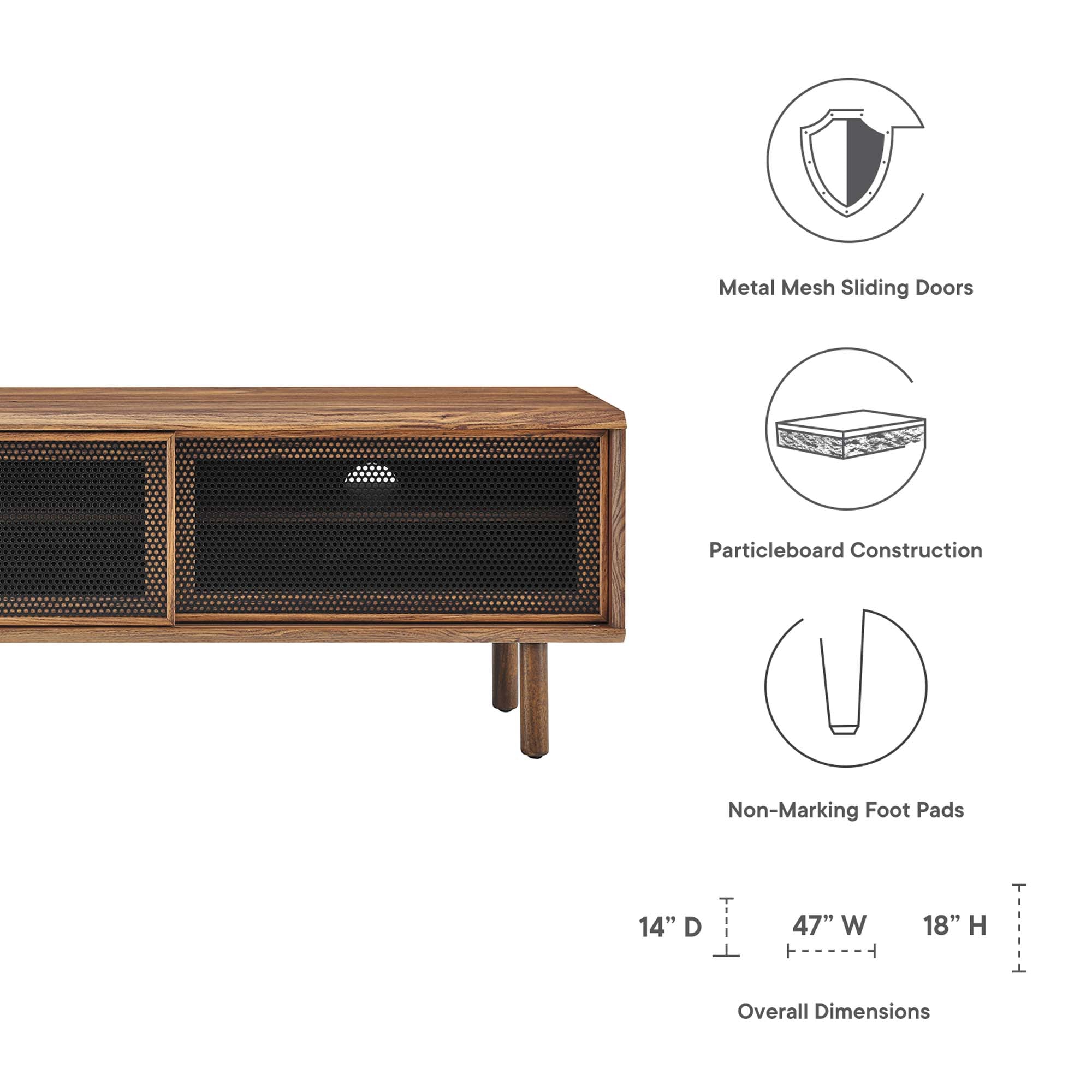 Kurtis 47" TV Stand, Walnut