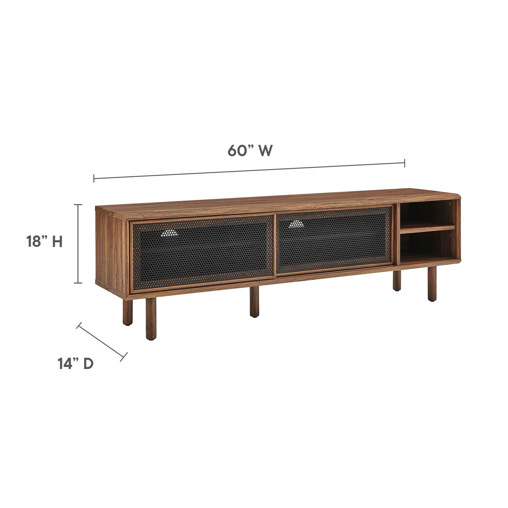 Kurtis 60" TV Stand, Walnut
