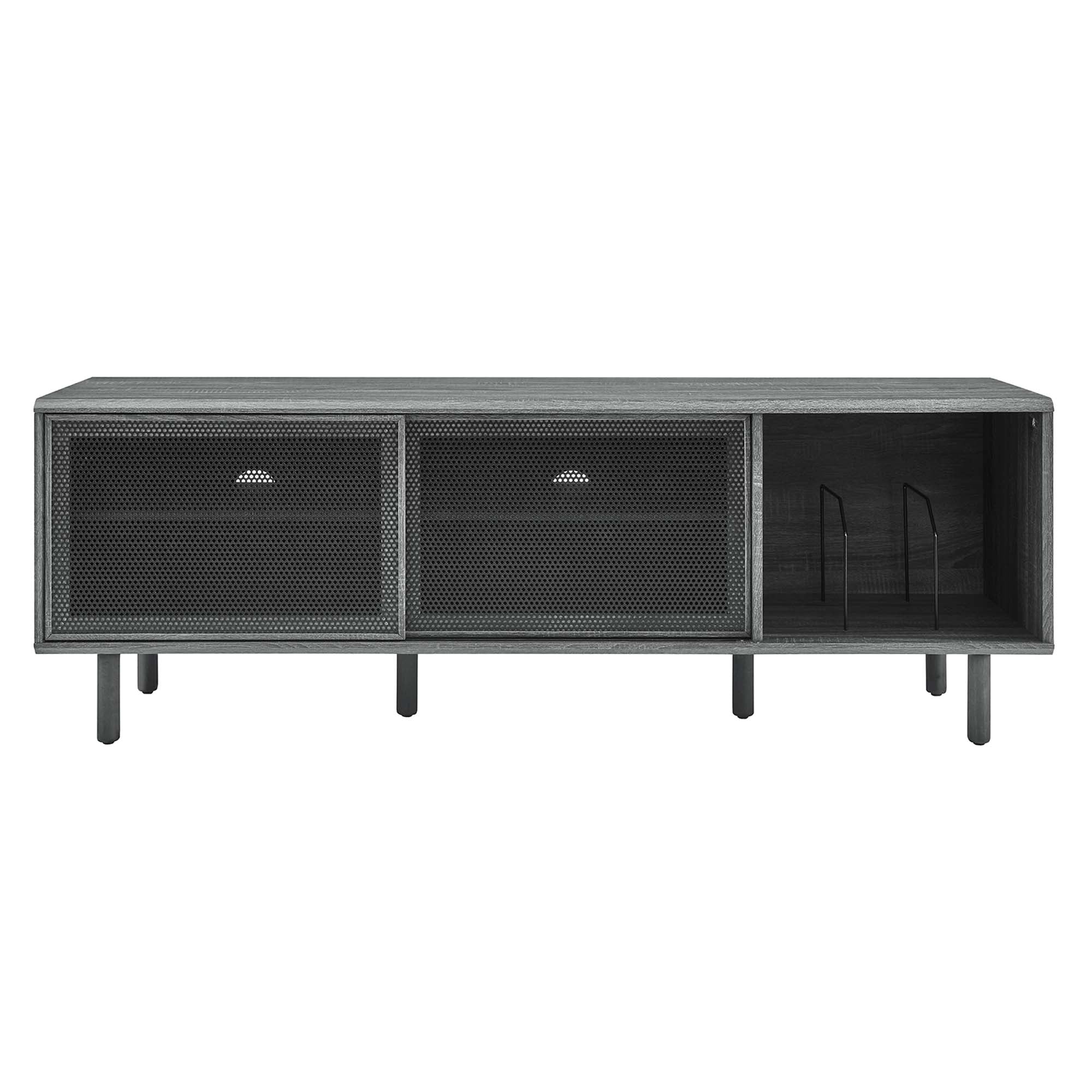 Kurtis 67" TV and Vinyl Record Stand, Charcoal