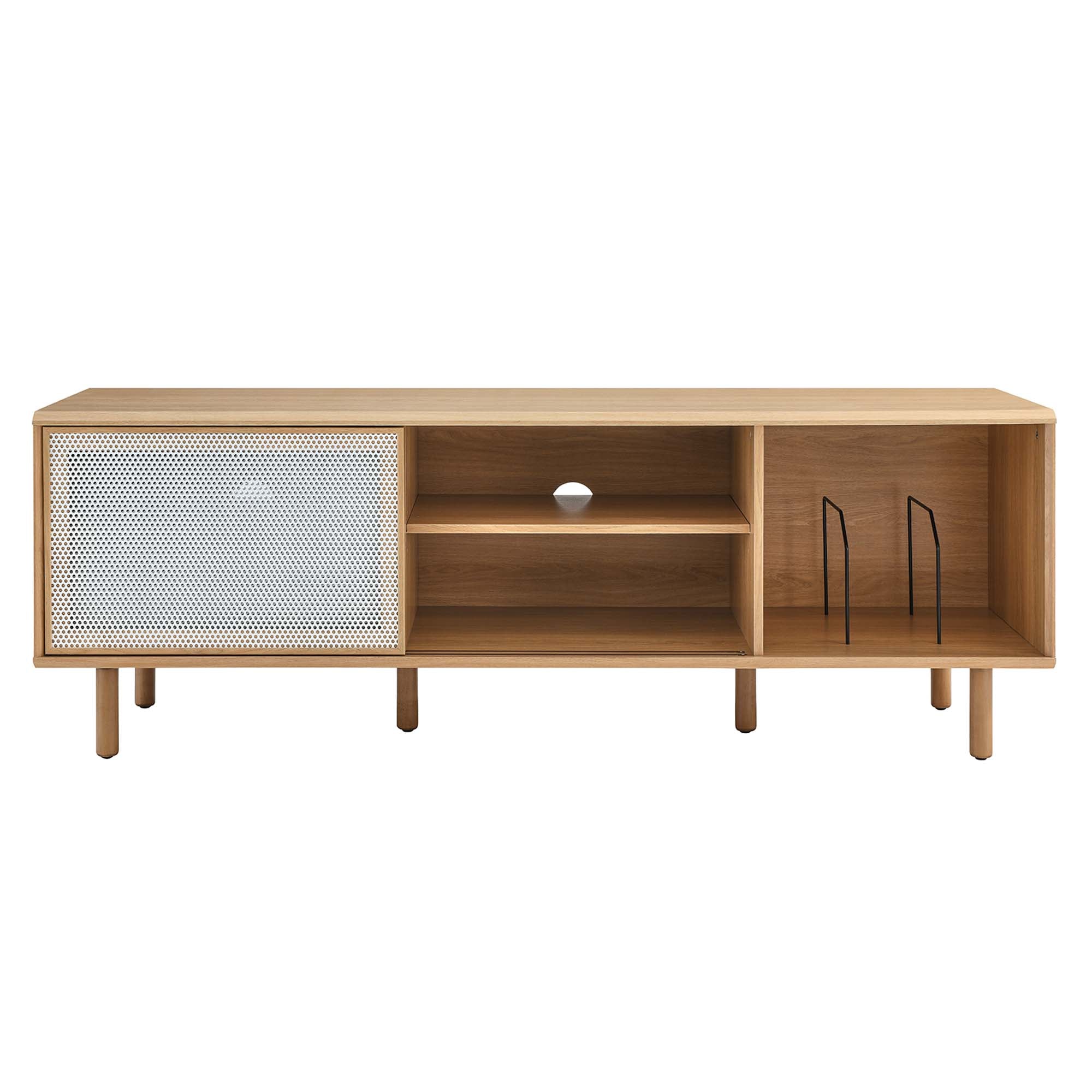 Kurtis 67" TV and Vinyl Record Stand, Oak