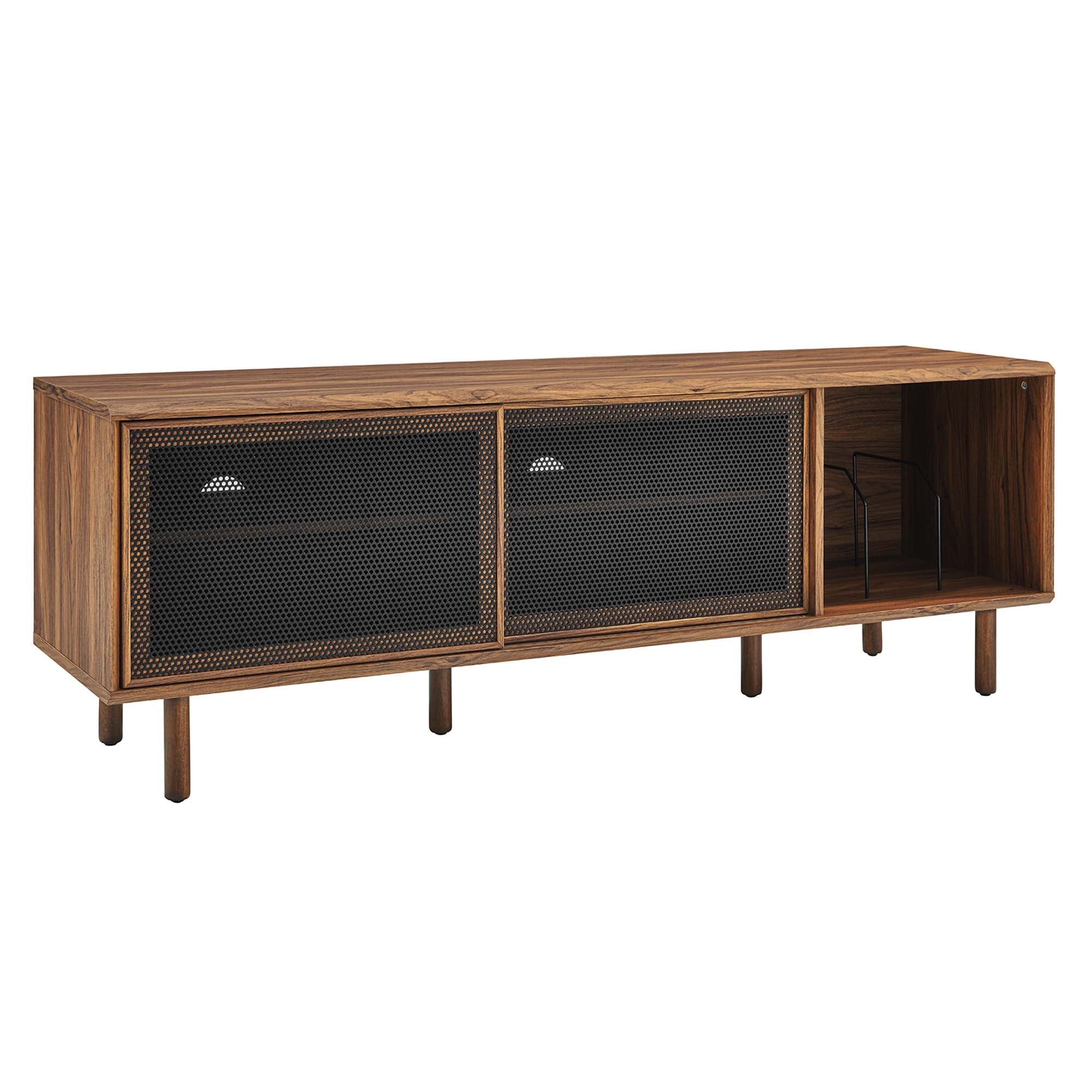 Kurtis 67" TV and Vinyl Record Stand, Walnut