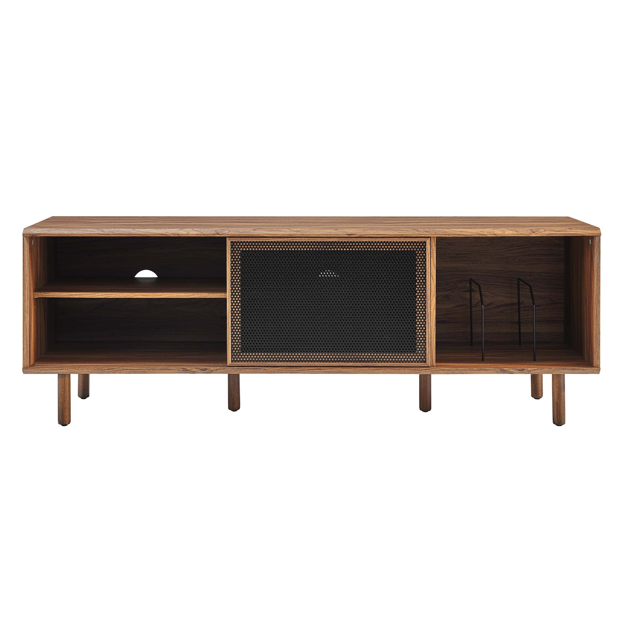 Kurtis 67" TV and Vinyl Record Stand, Walnut