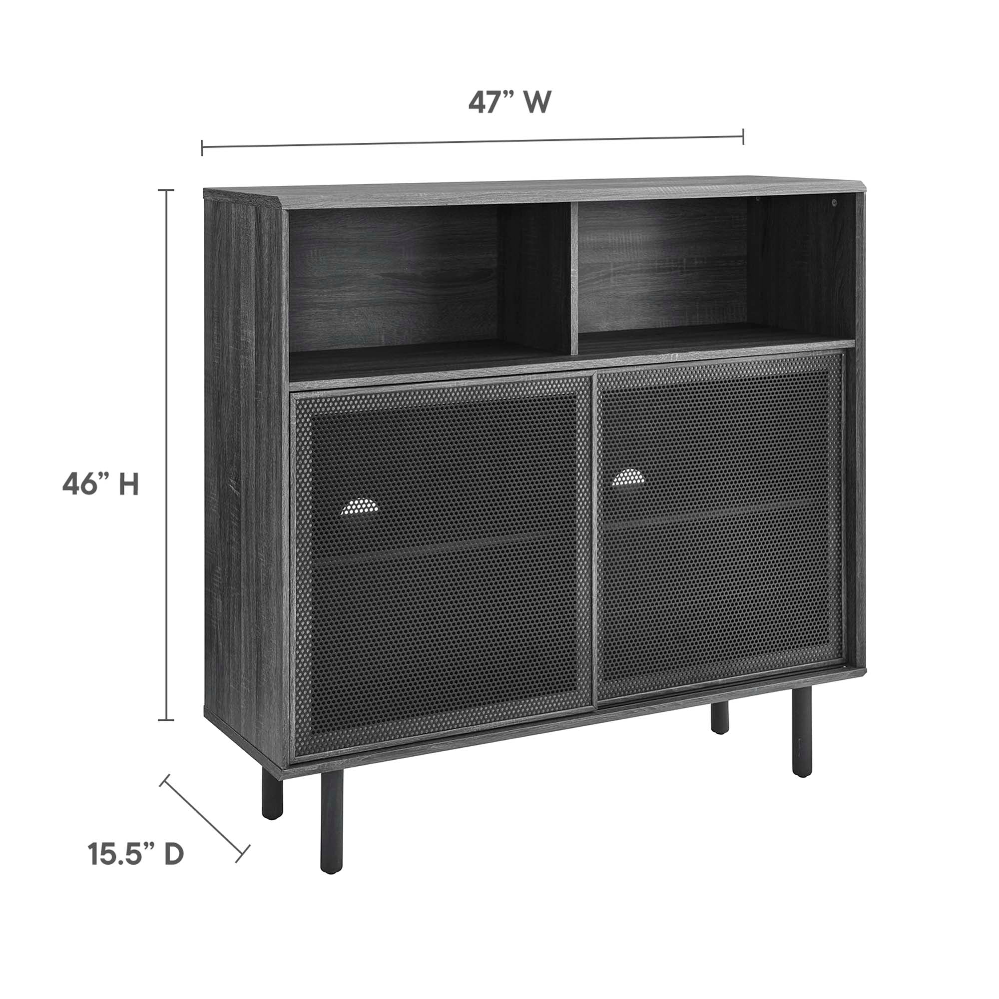 Kurtis 47" Display Cabinet, Charcoal