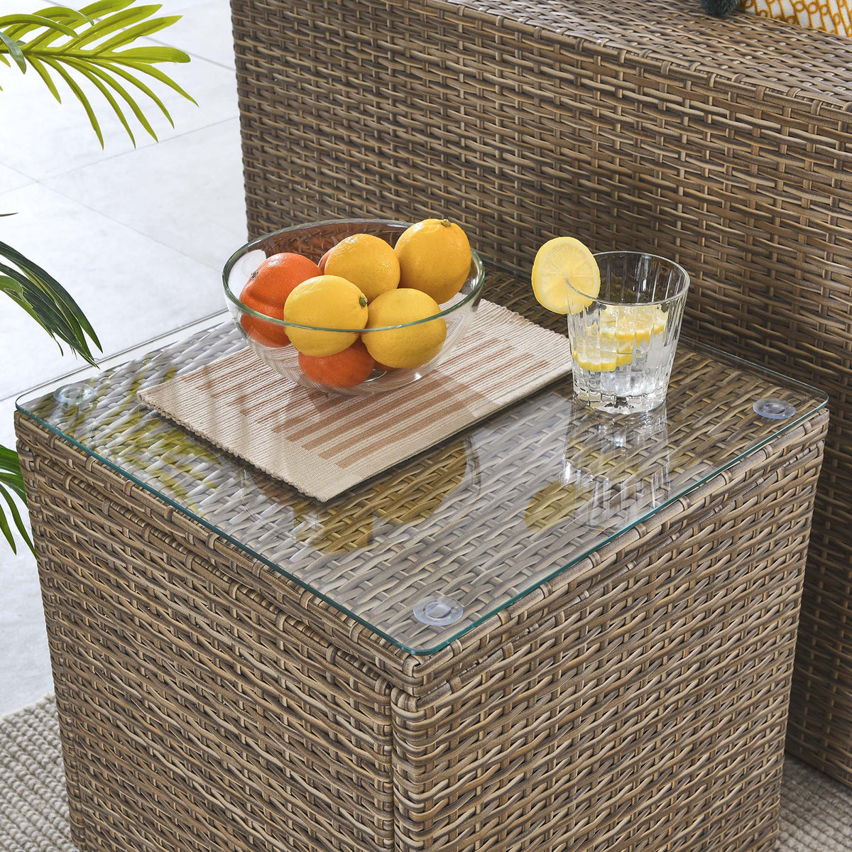 Convene Outdoor Patio Side Table, Brown