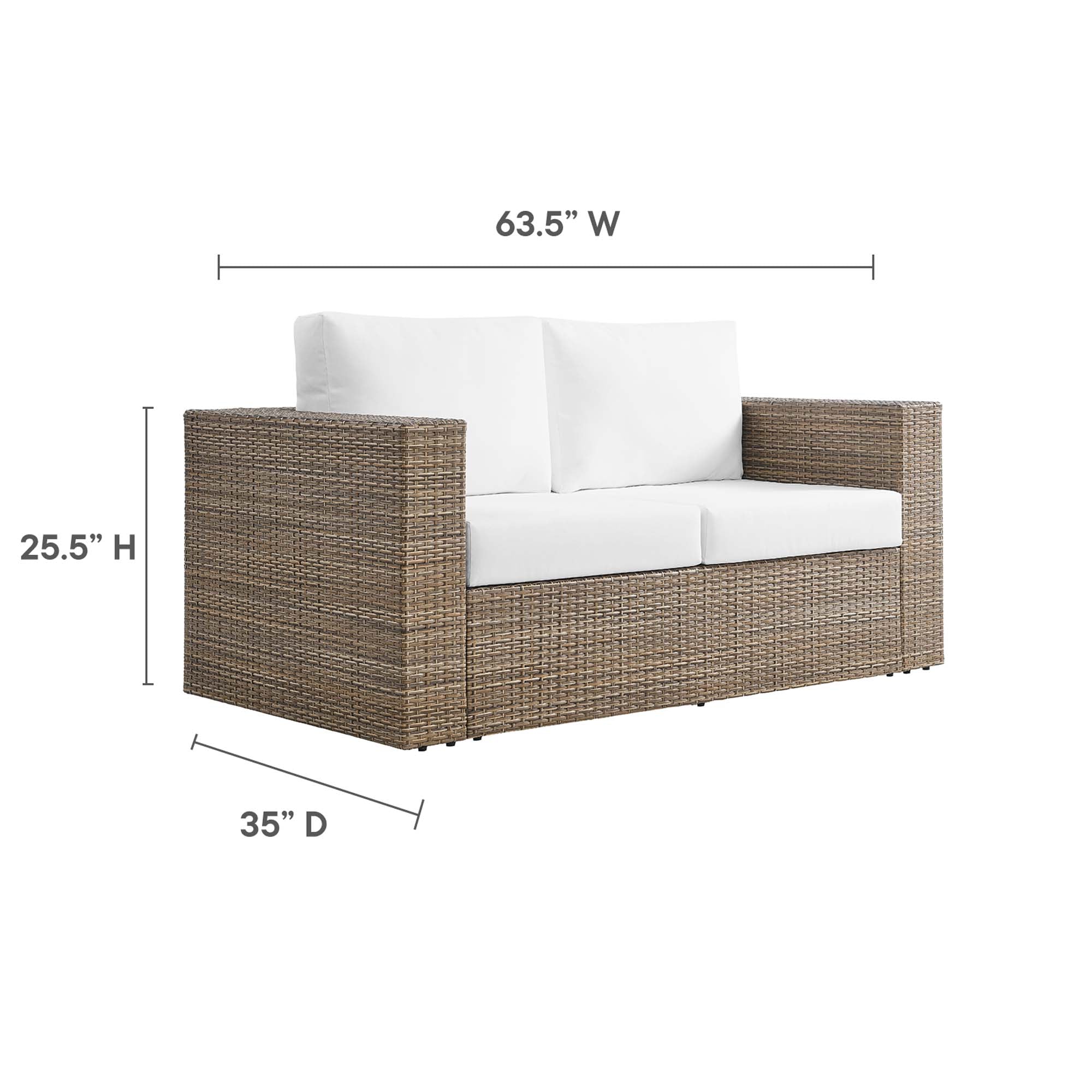 Convene Outdoor Patio Loveseat, Cappuccino White