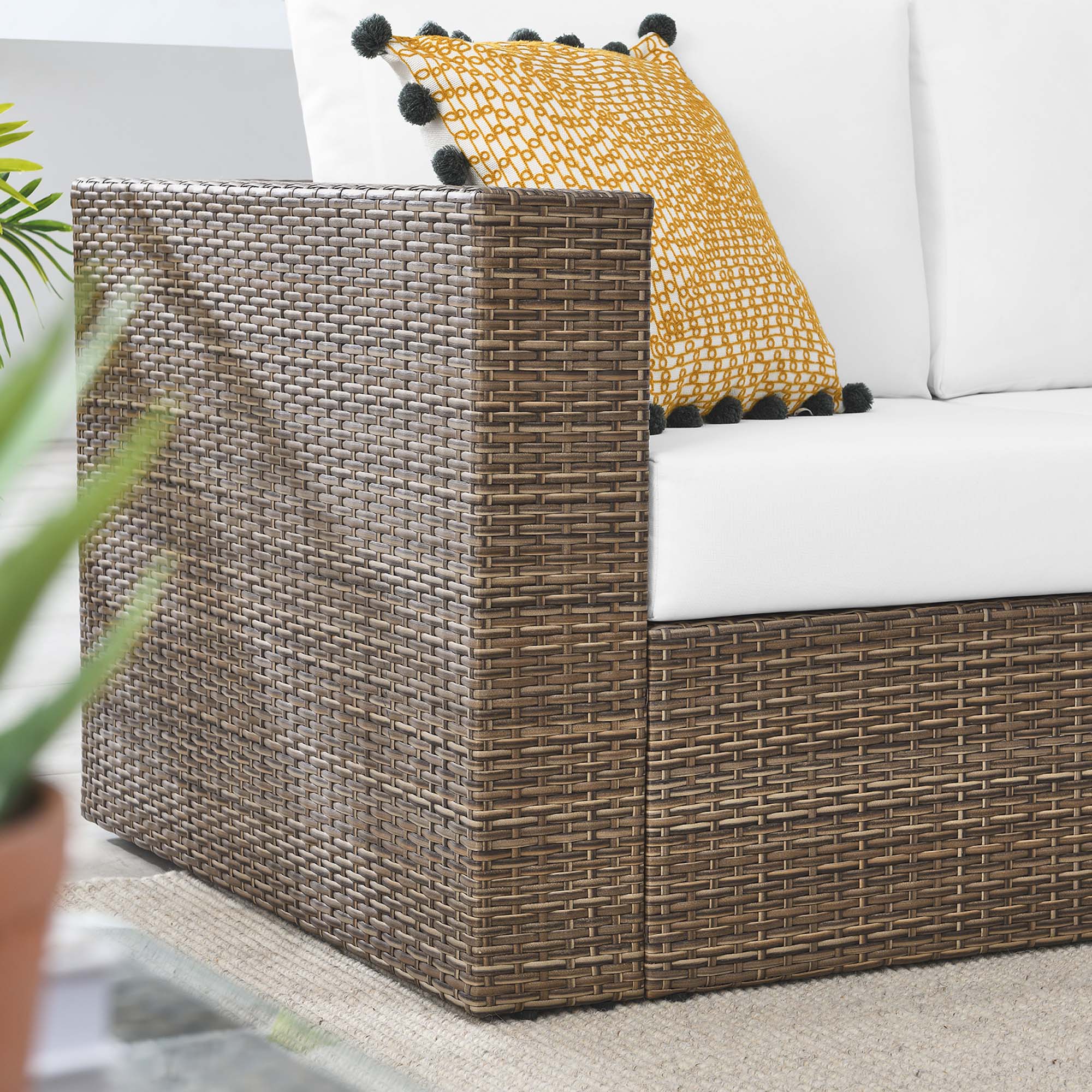 Convene Outdoor Patio Loveseat, Cappuccino White