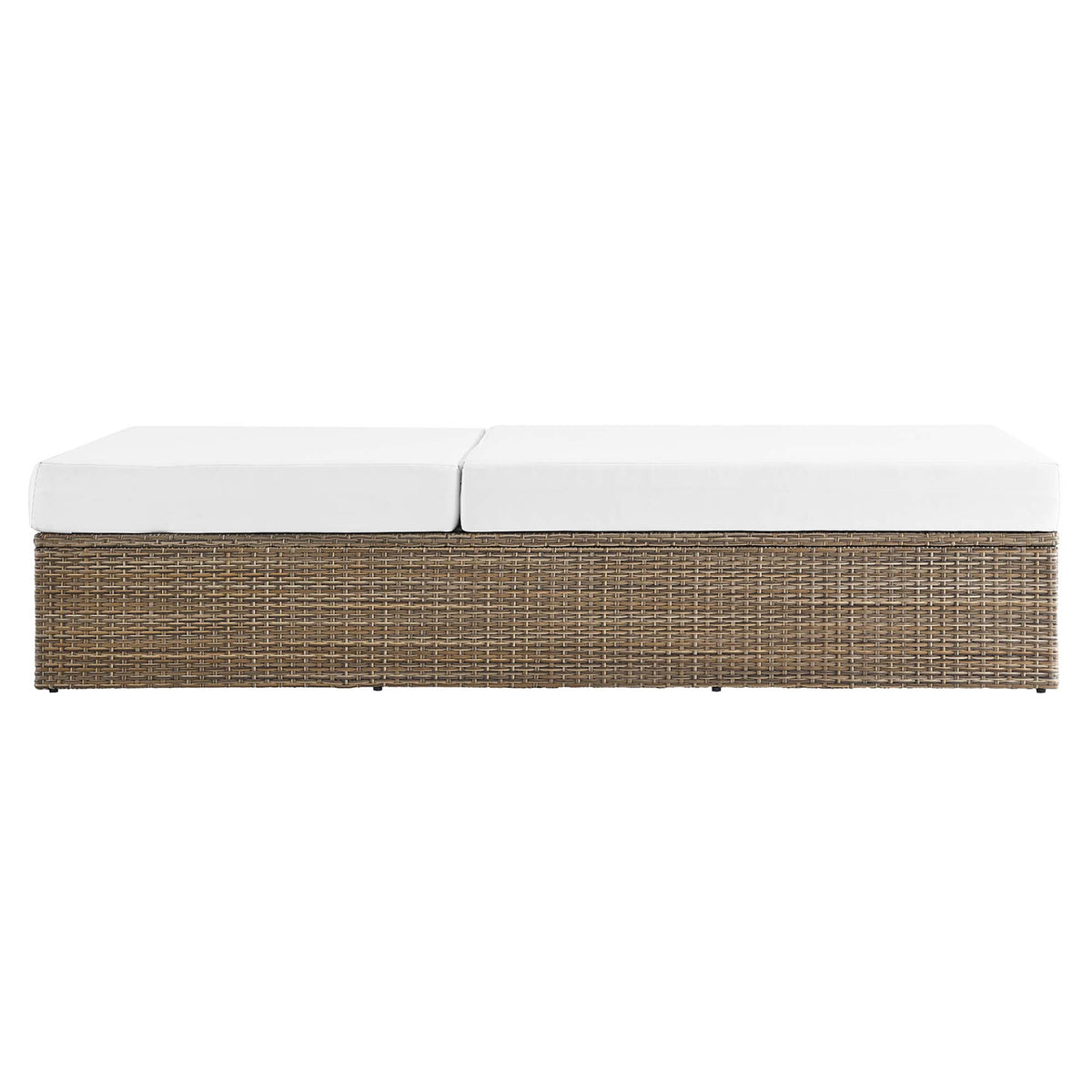 Convene Outdoor Patio Chaise Lounge Chair, Cappuccino White