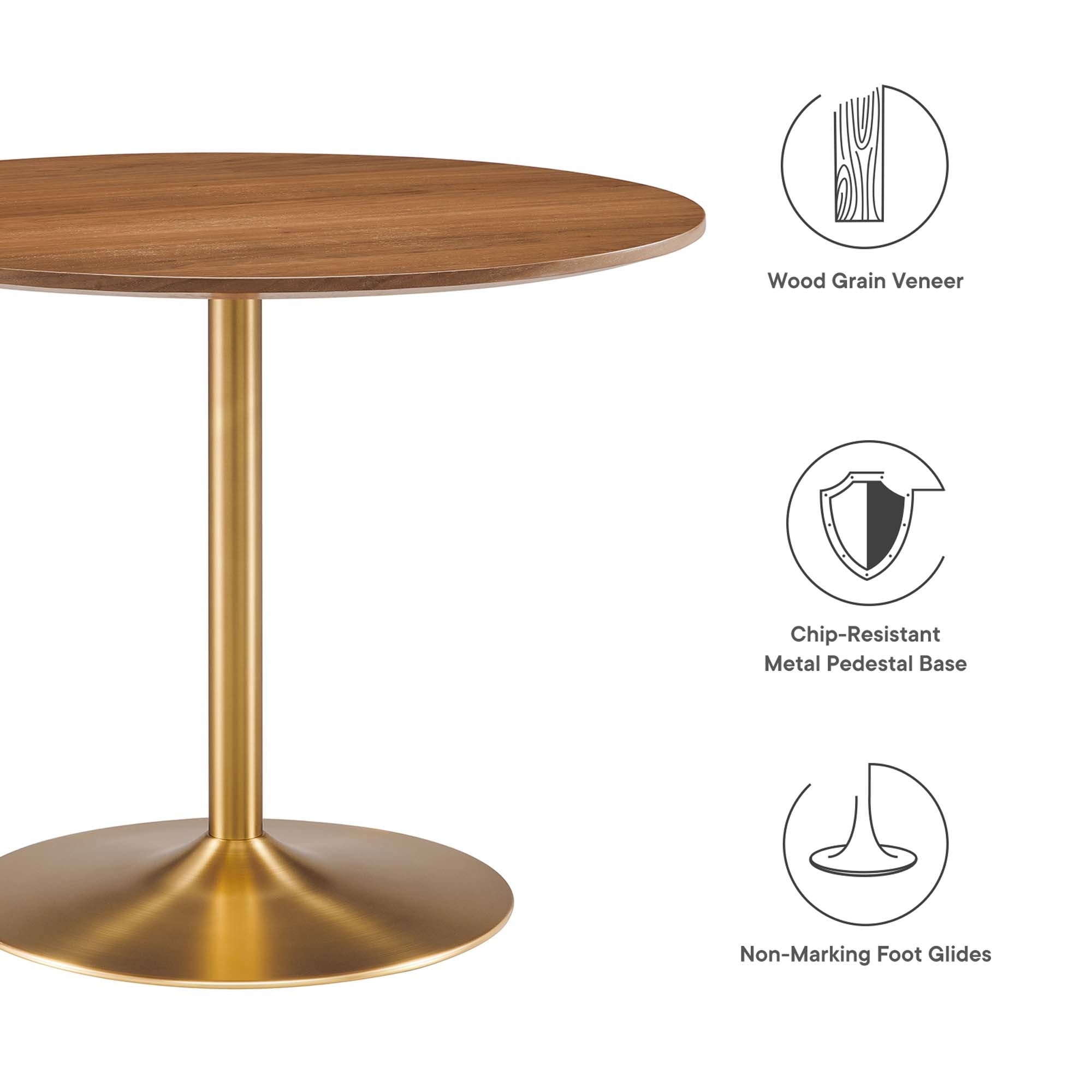 Amuse 40" Dining Table, Gold Walnut