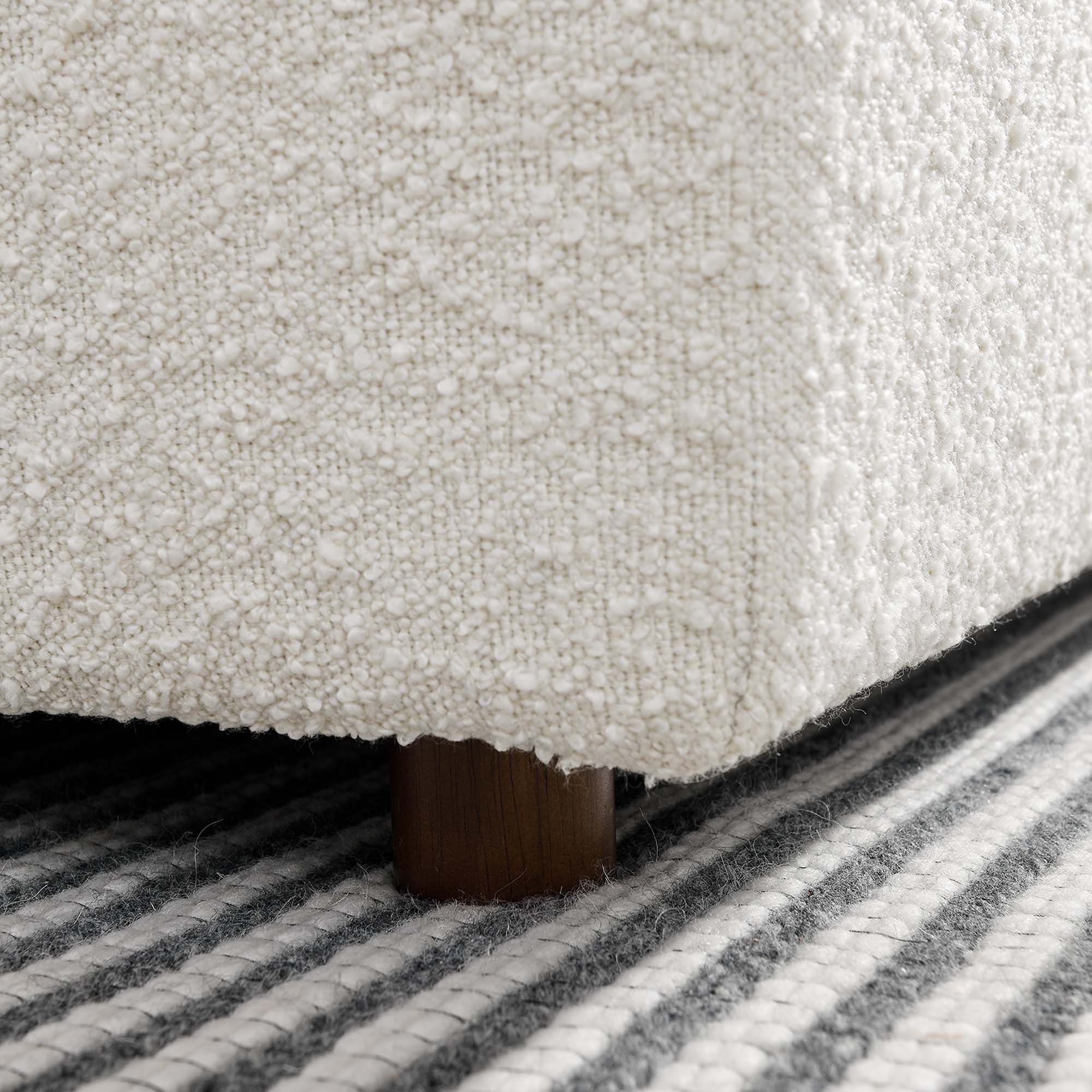 Commix Down Filled Overstuffed Boucle Fabric Armless Chair, Ivory