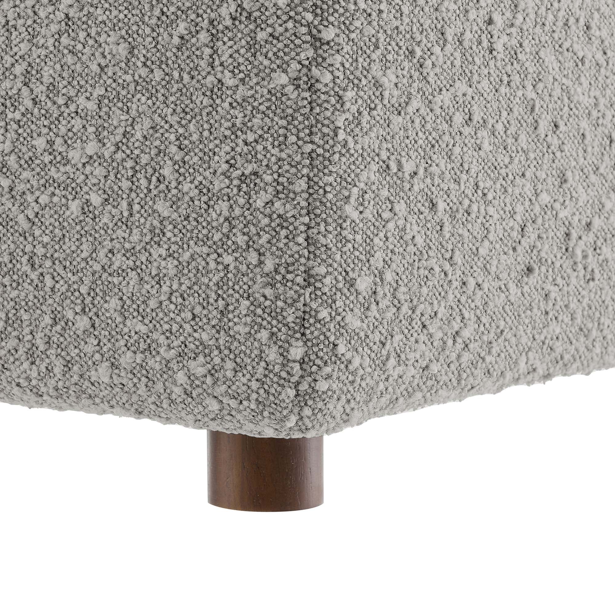 Commix Down Filled Overstuffed Boucle Fabric Armless Chair, Light Gray