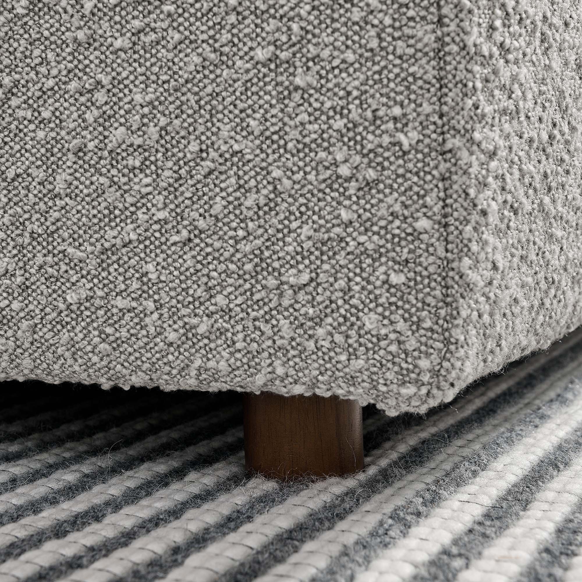 Commix Down Filled Overstuffed Boucle Fabric Armless Chair, Light Gray
