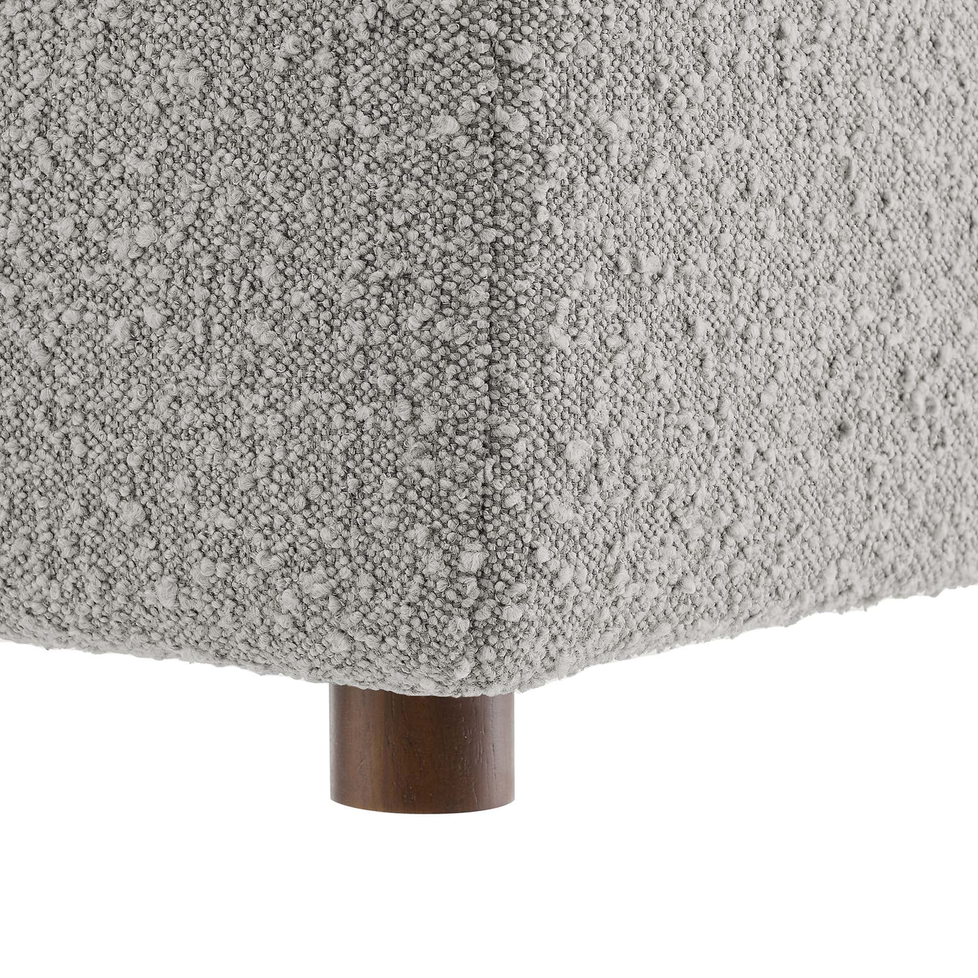 Commix Down Filled Overstuffed Boucle Fabric Corner Chair, Light Gray