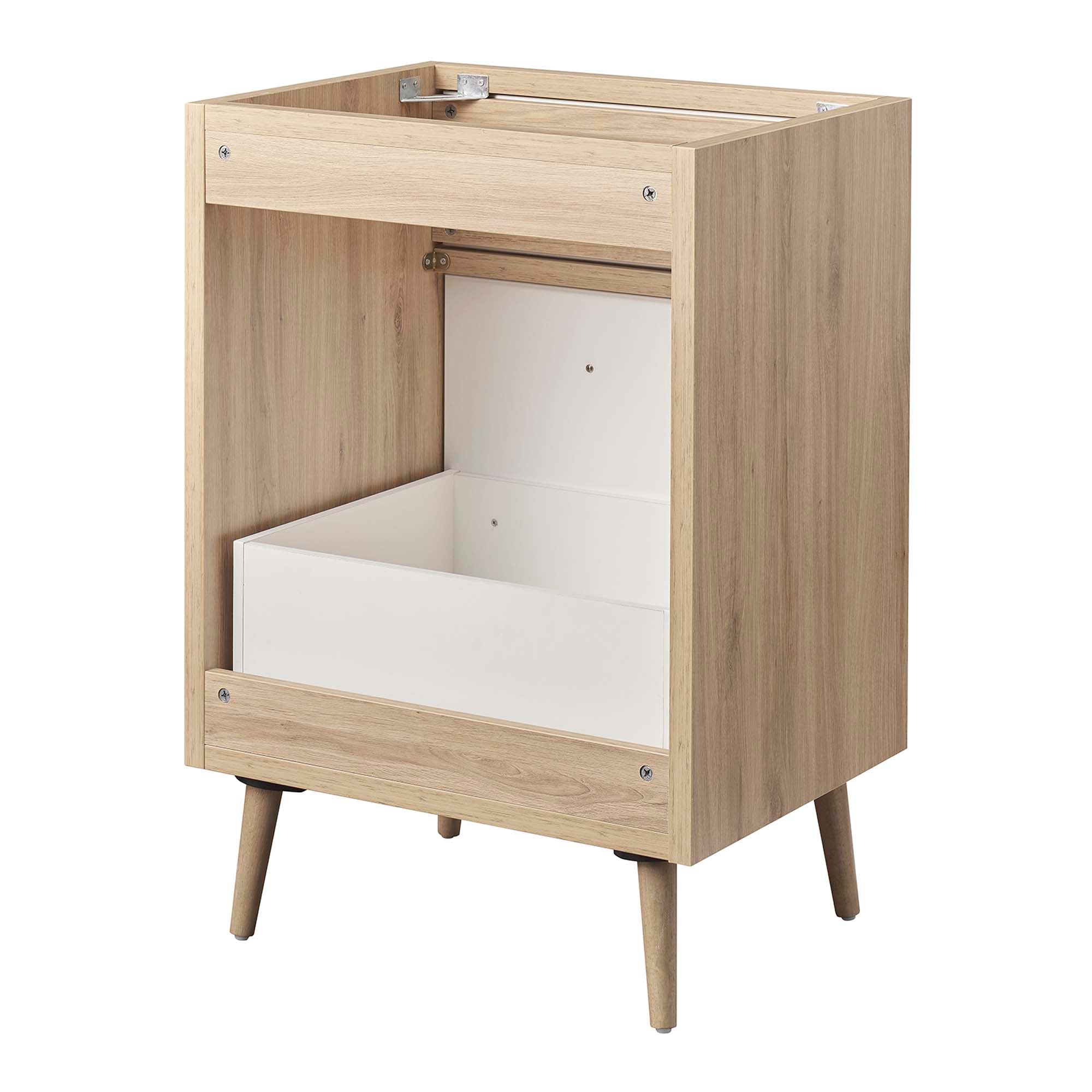 Maverick 24" Bathroom Vanity Cabinet Sink Basin Not Included, Oak White