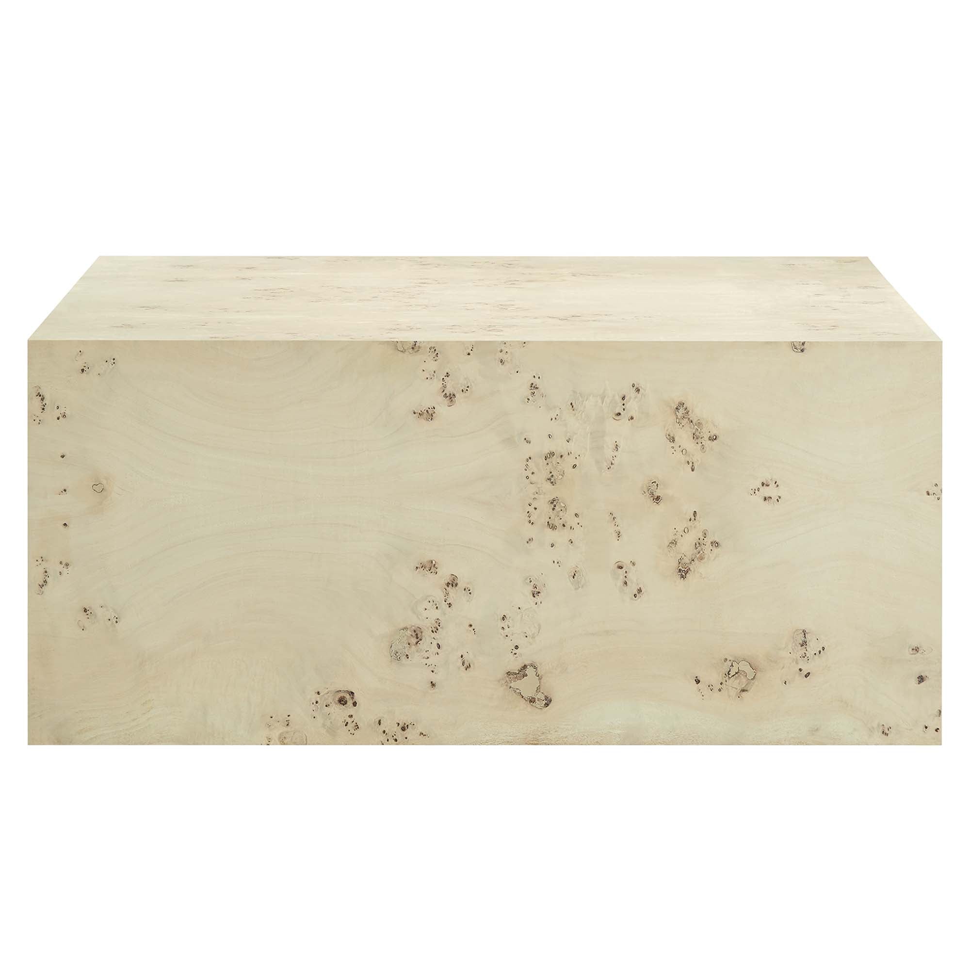 Cosmos 36" Square Burl Wood Coffee Table, Bleached Burl