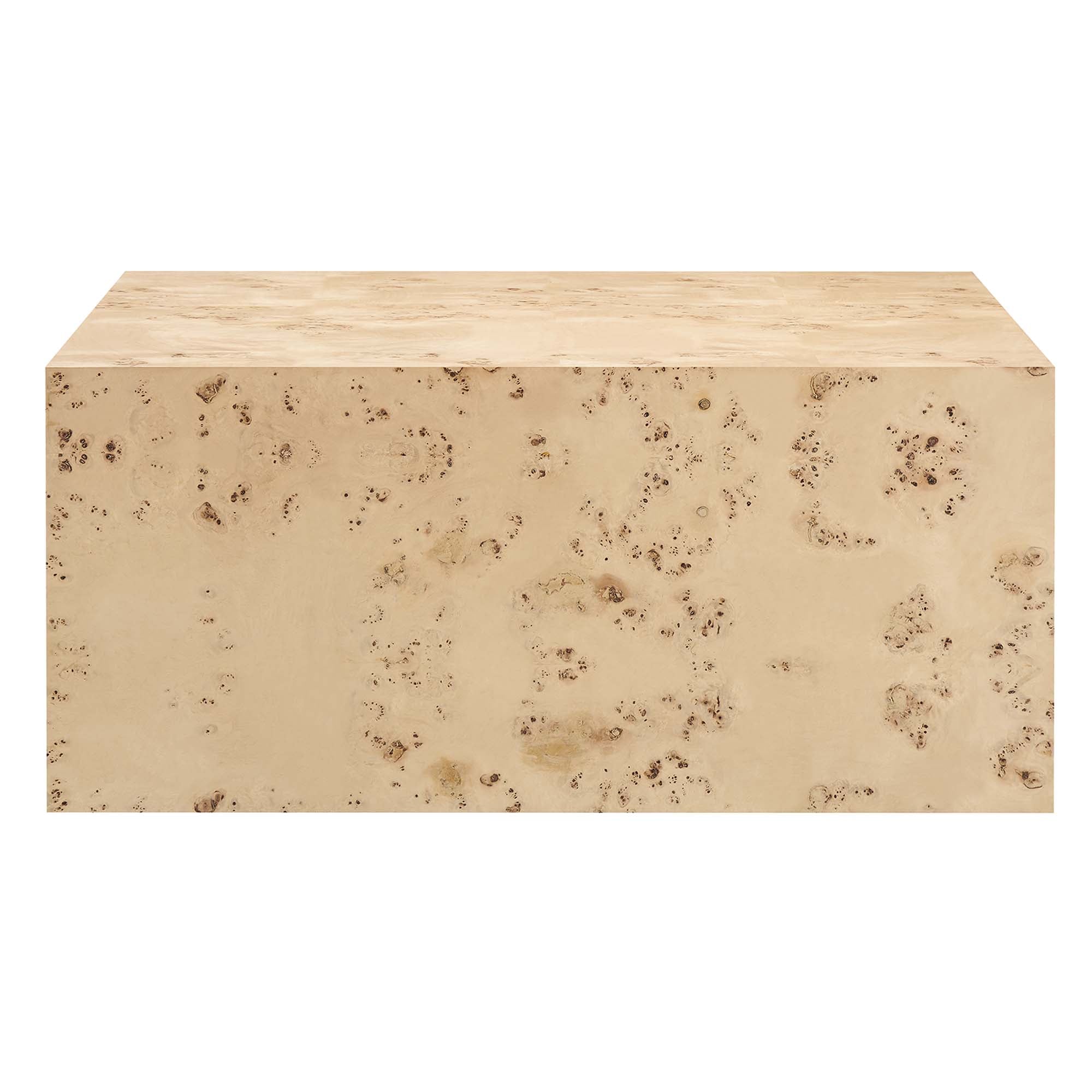 Cosmos 36" Square Burl Wood Coffee Table, Natural Burl