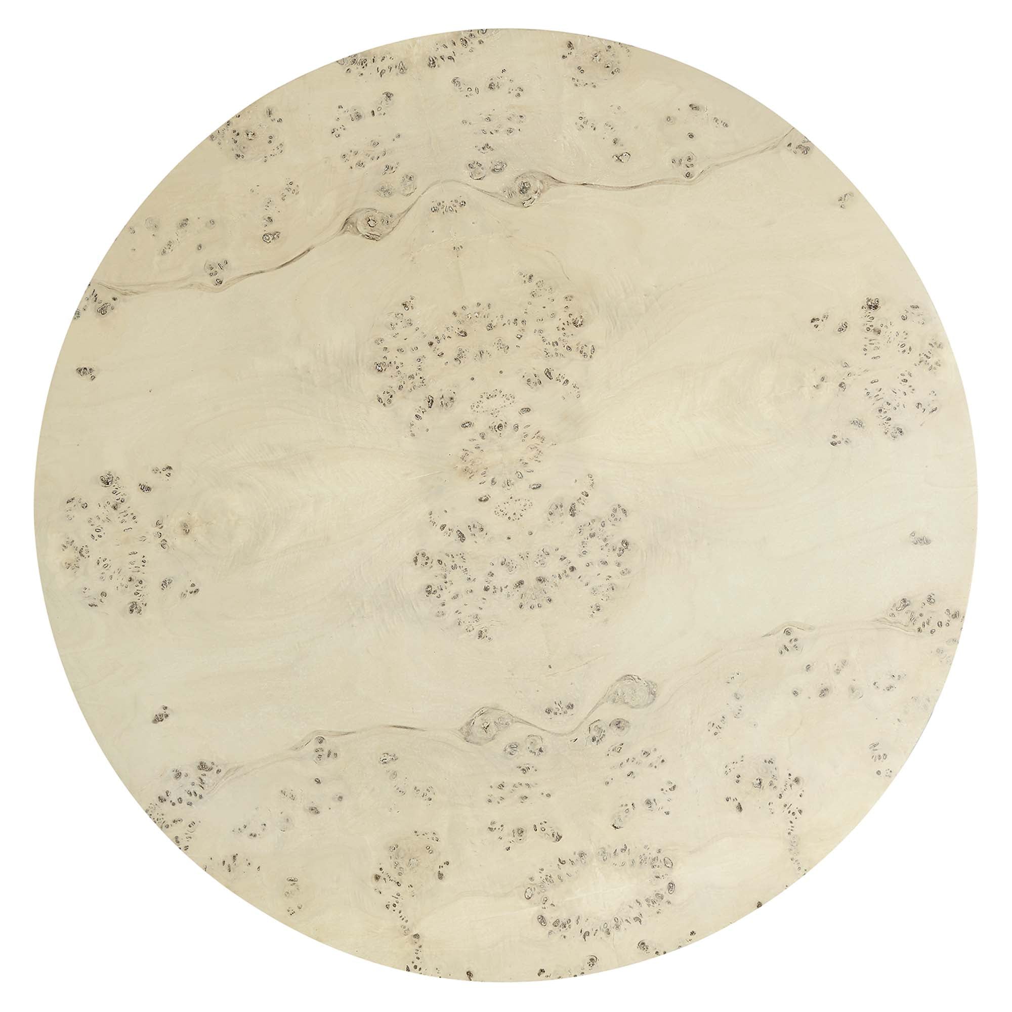 Cosmos 35" Round Burl Wood Coffee Table, Bleached Burl