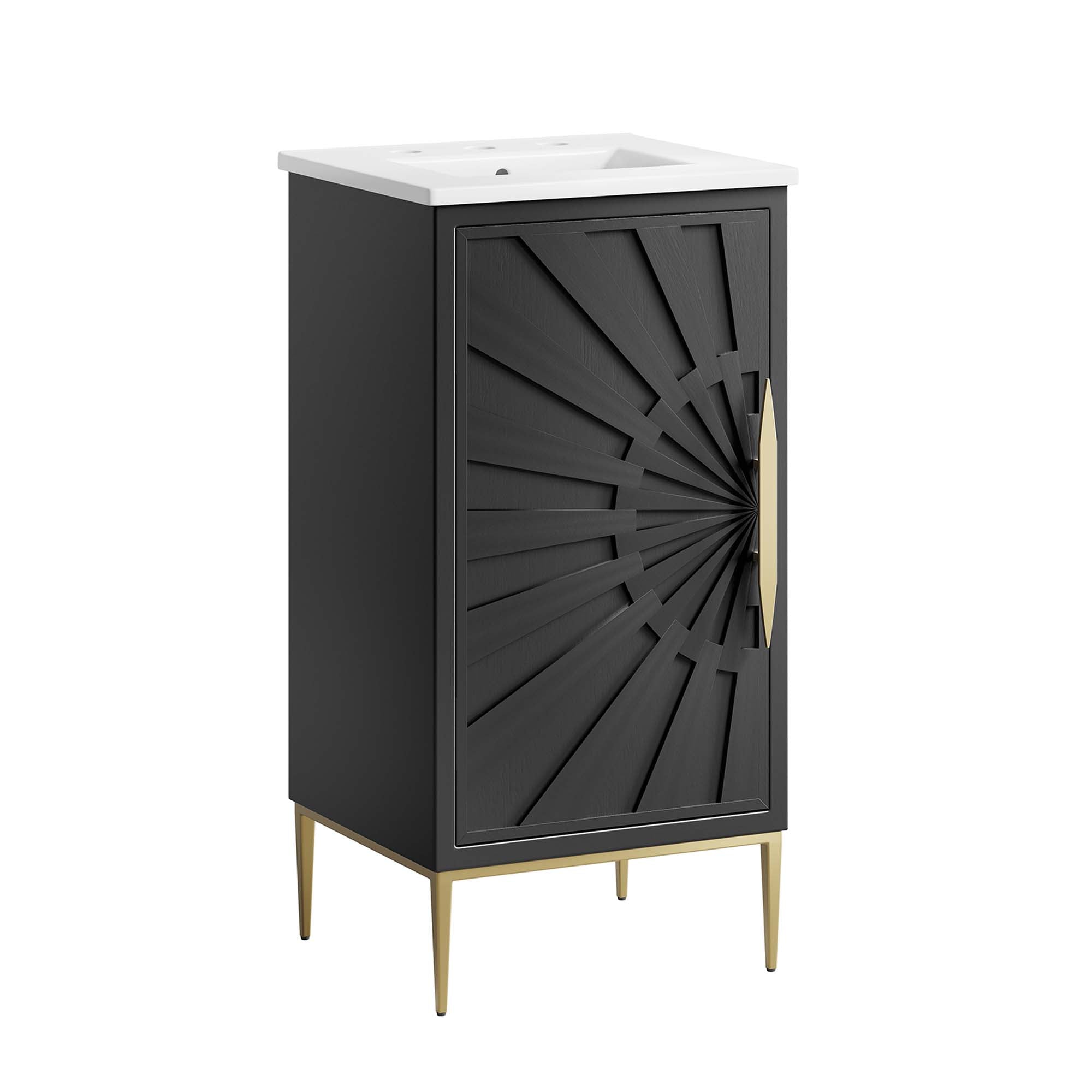 Awaken 18" Bathroom Vanity, White Black