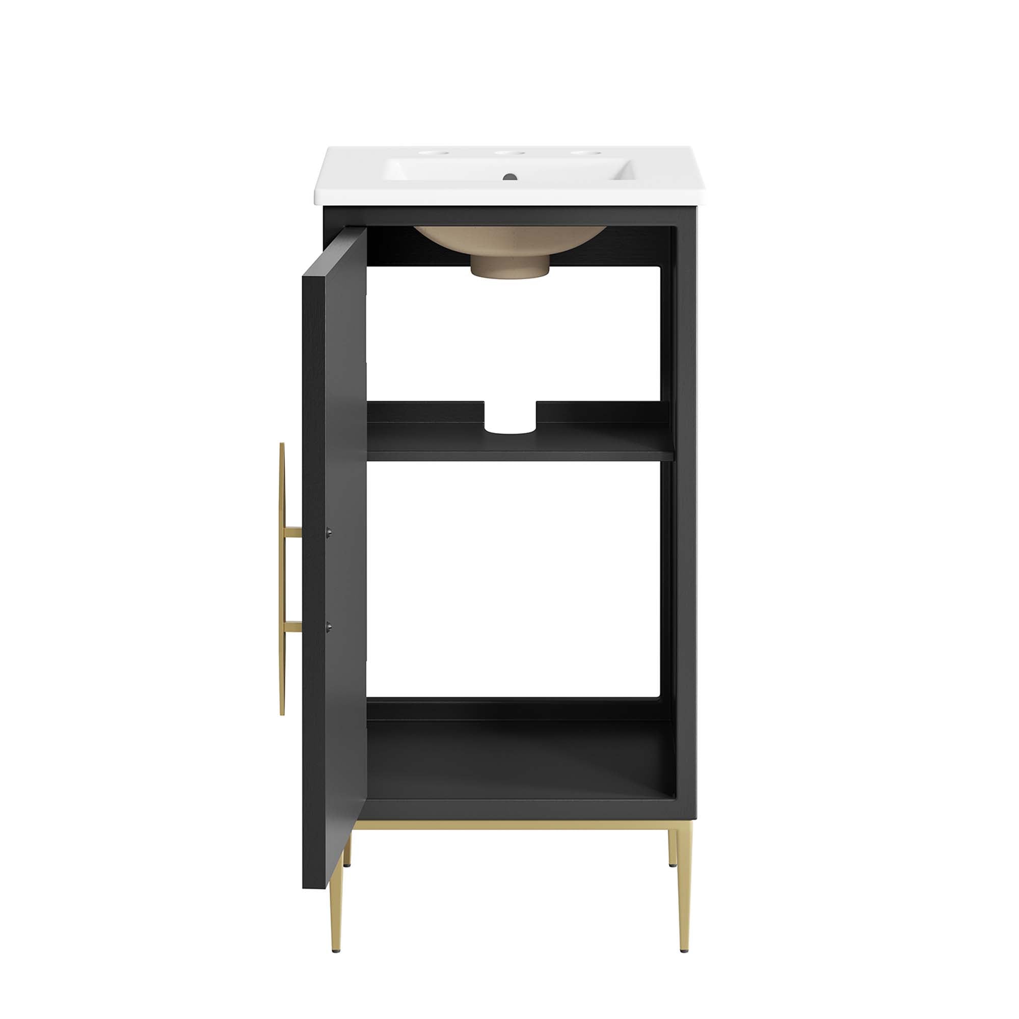 Awaken 18" Bathroom Vanity, White Black