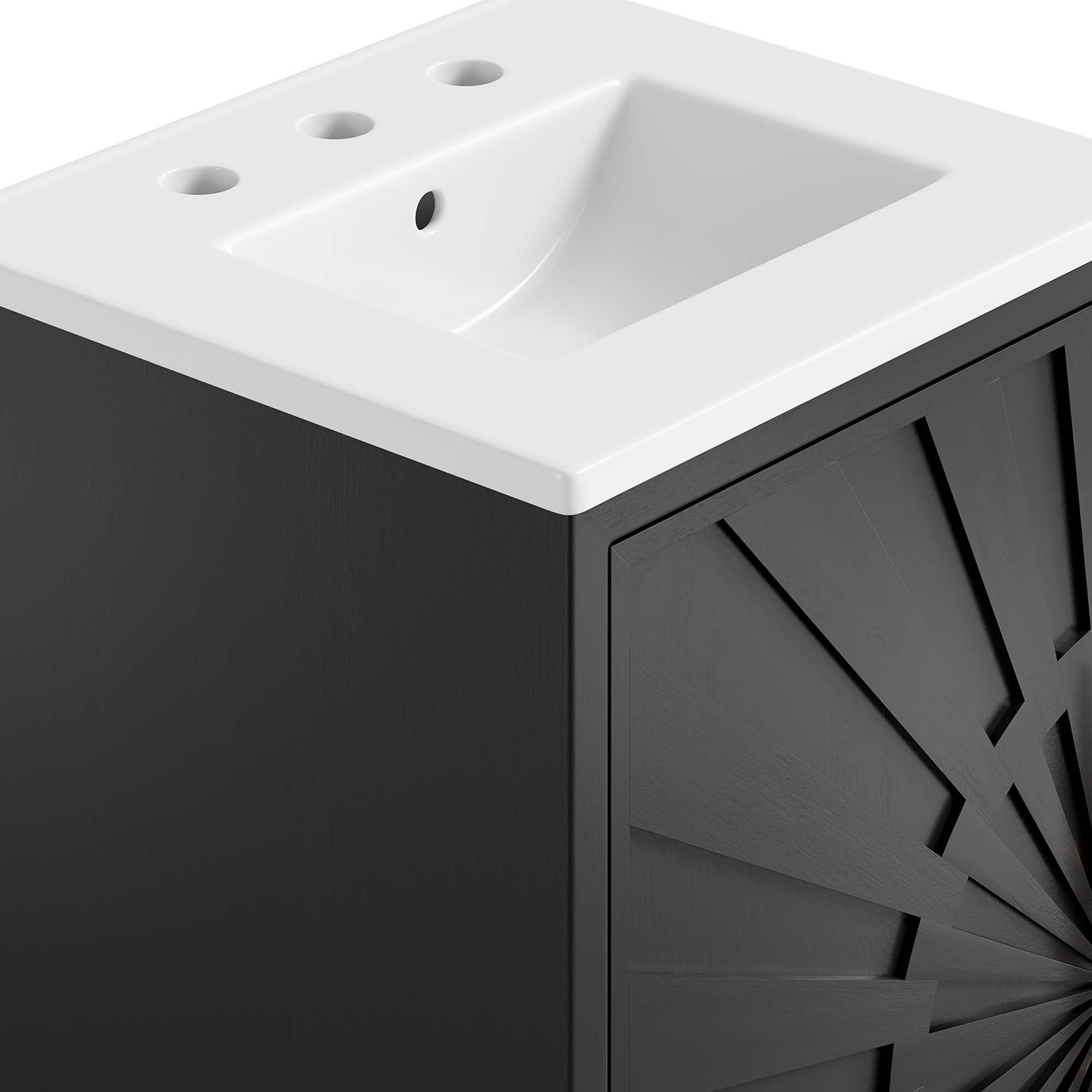 Awaken 18" Bathroom Vanity, White Black