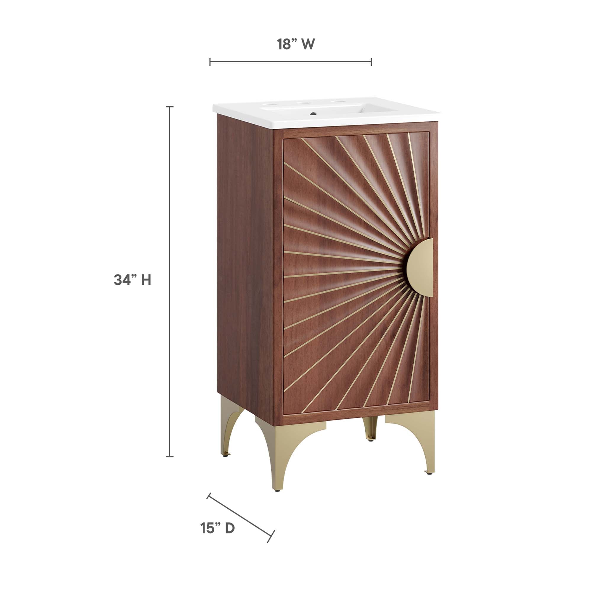 Daylight 18" Bathroom Vanity, White Walnut