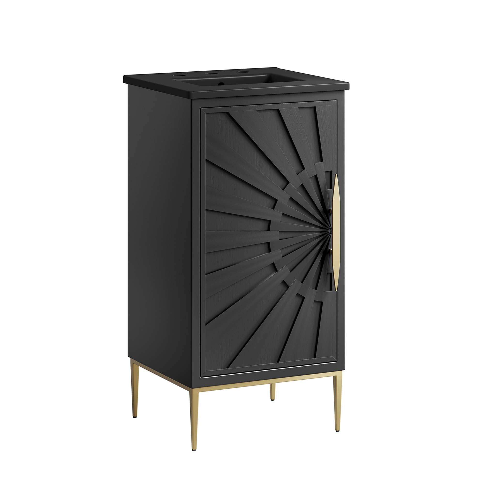 Awaken 18" Bathroom Vanity, Black Black