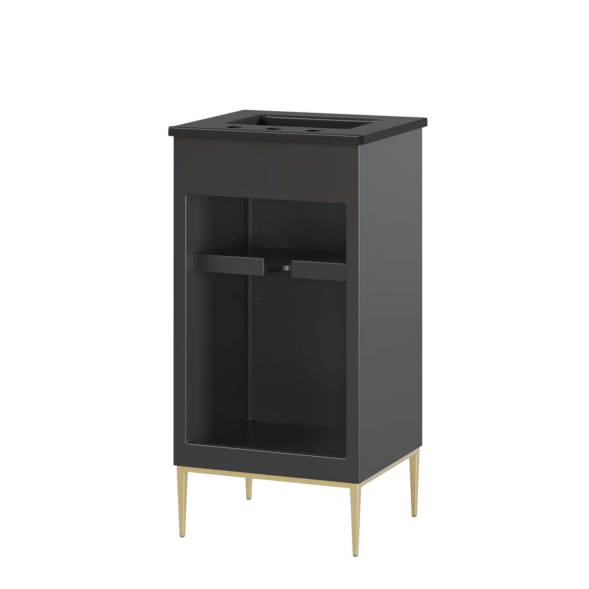 Awaken 18" Bathroom Vanity, Black Black