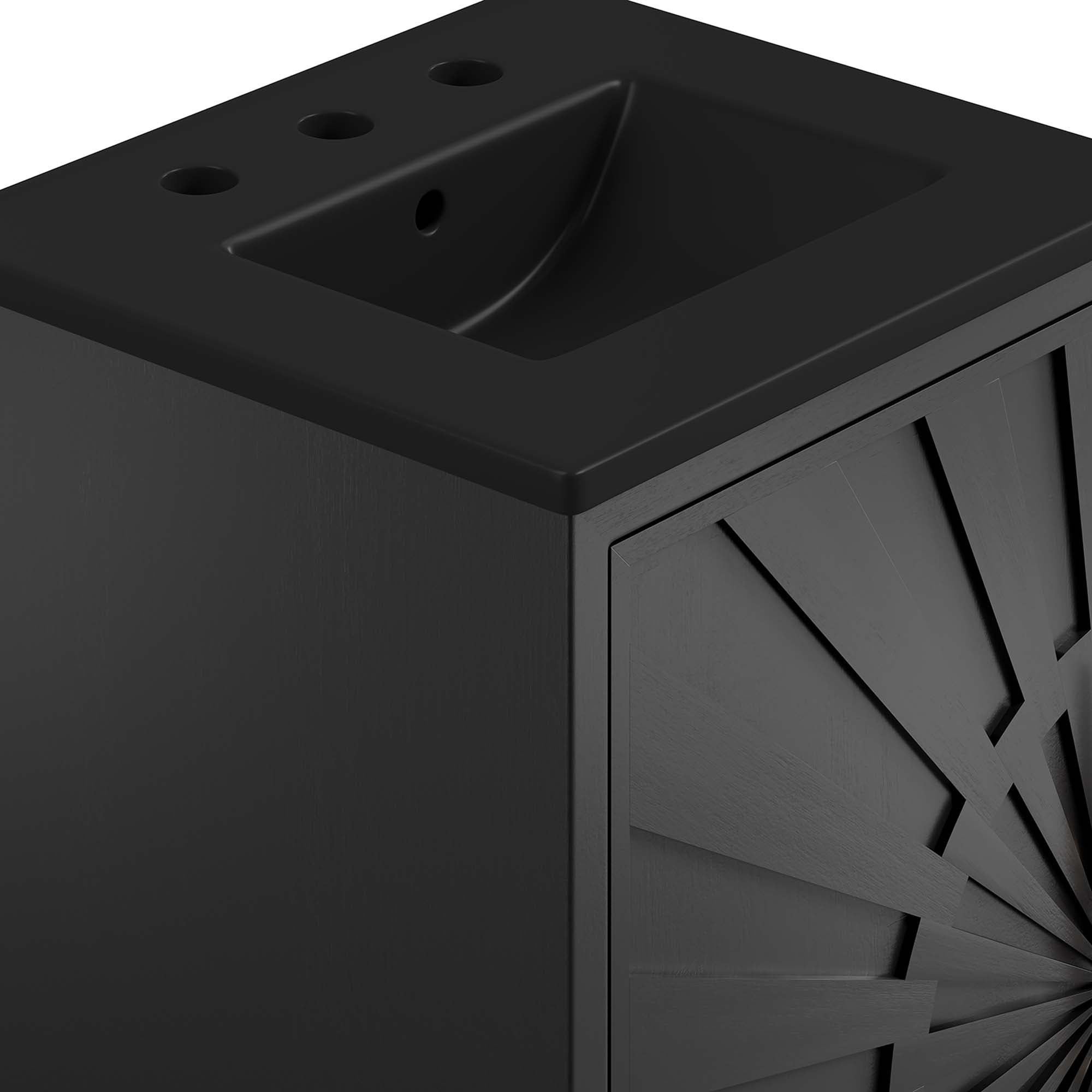 Awaken 18" Bathroom Vanity, Black Black