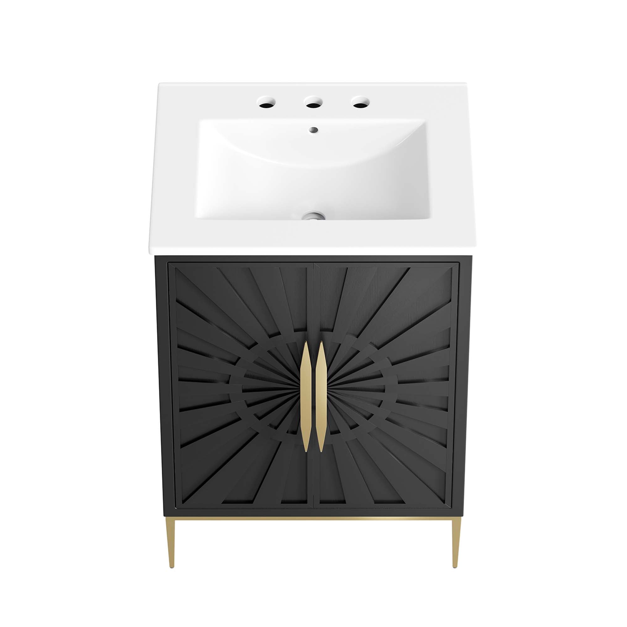 Awaken 24" Bathroom Vanity, White Black