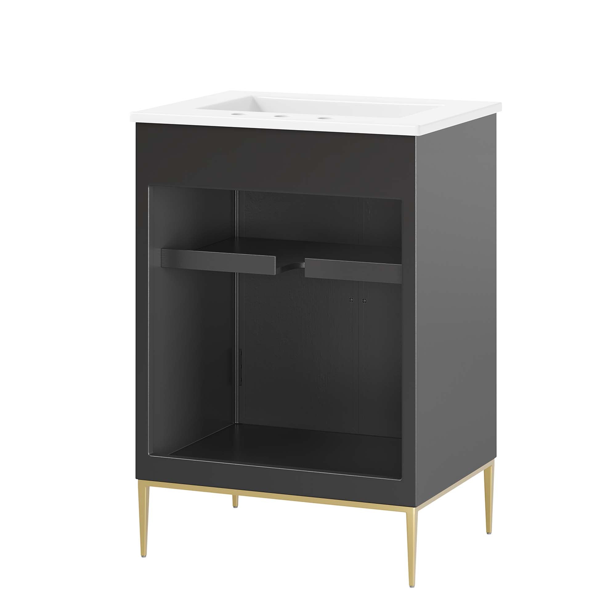 Awaken 24" Bathroom Vanity, White Black
