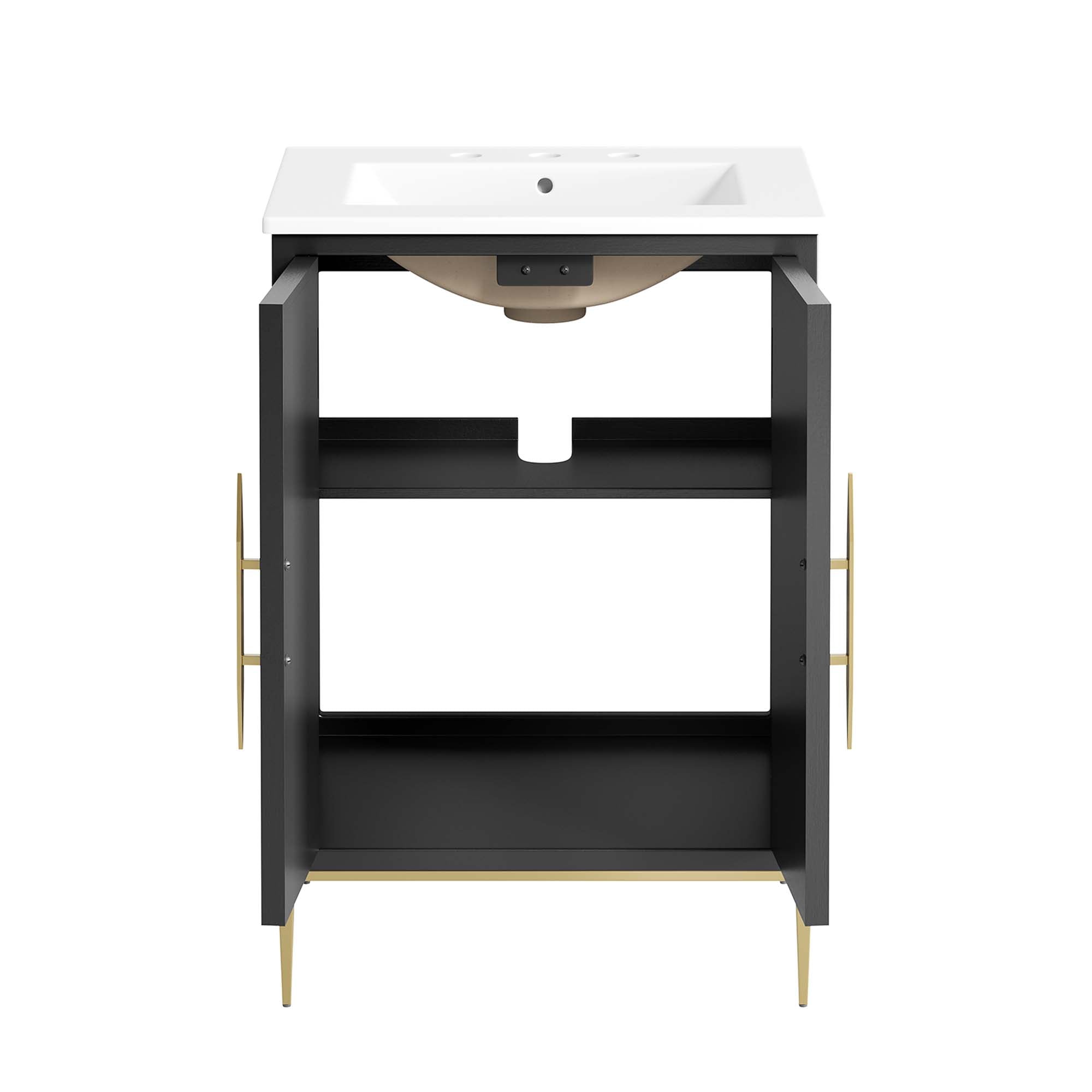 Awaken 24" Bathroom Vanity, White Black