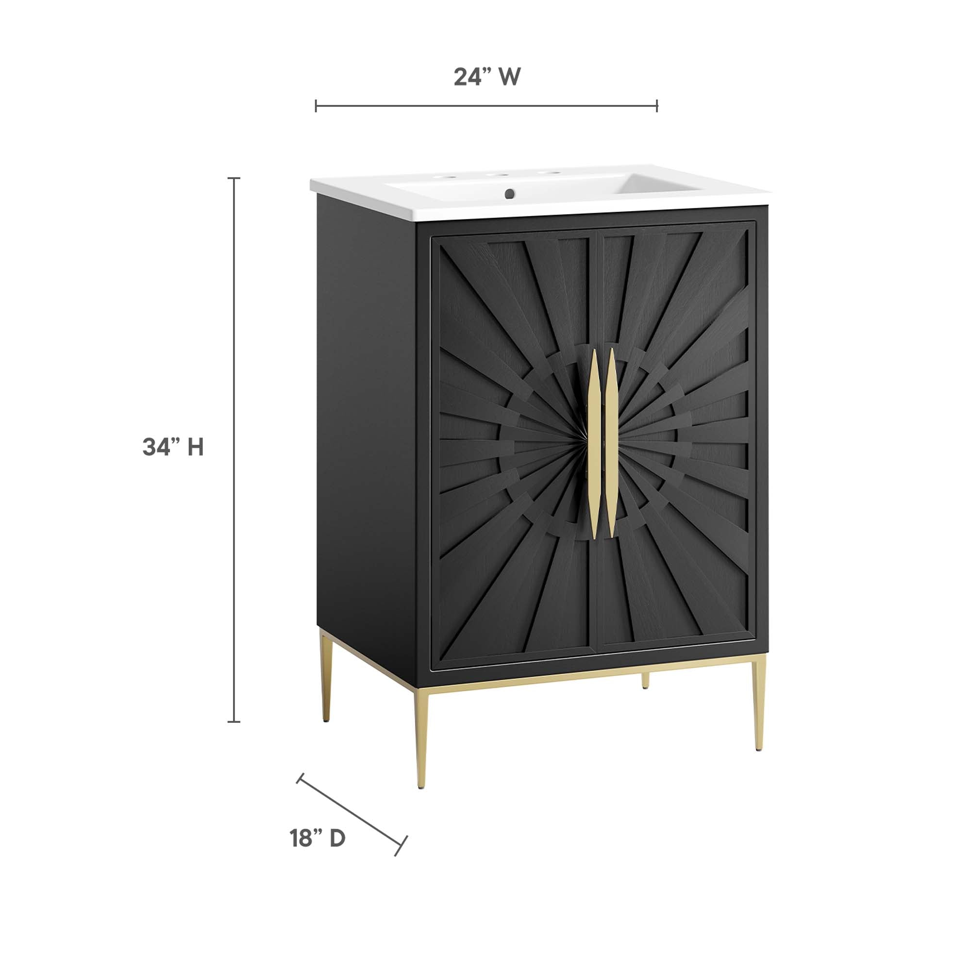 Awaken 24" Bathroom Vanity, White Black