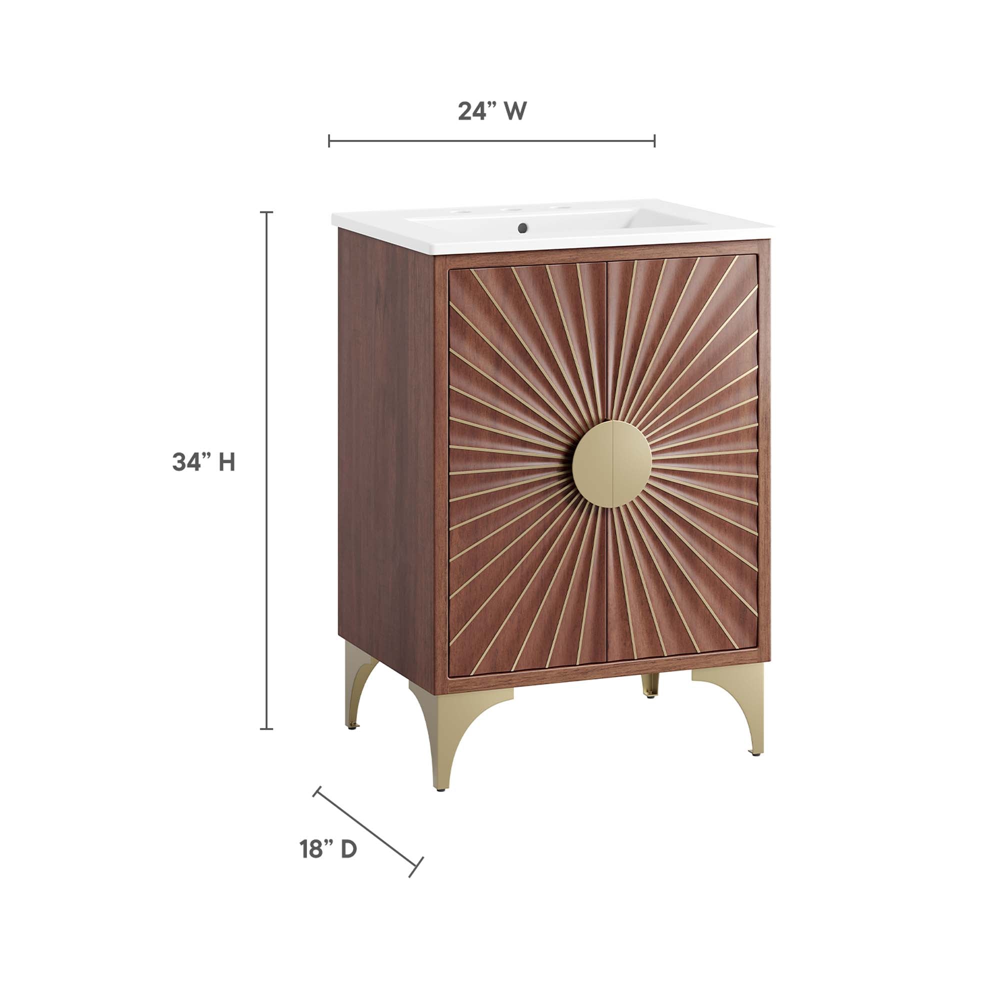 Daylight 24" Bathroom Vanity, White Walnut
